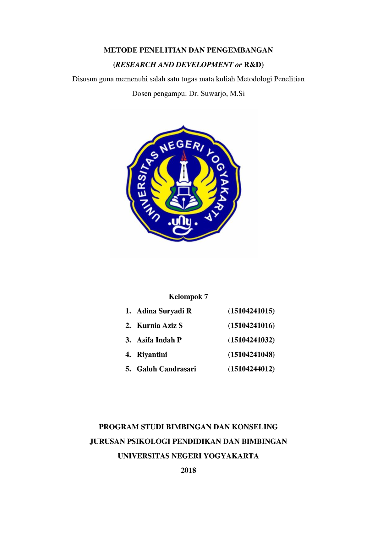 Metode Penelitian Dan Pengembangan - METODE PENELITIAN DAN PENGEMBANGAN ...