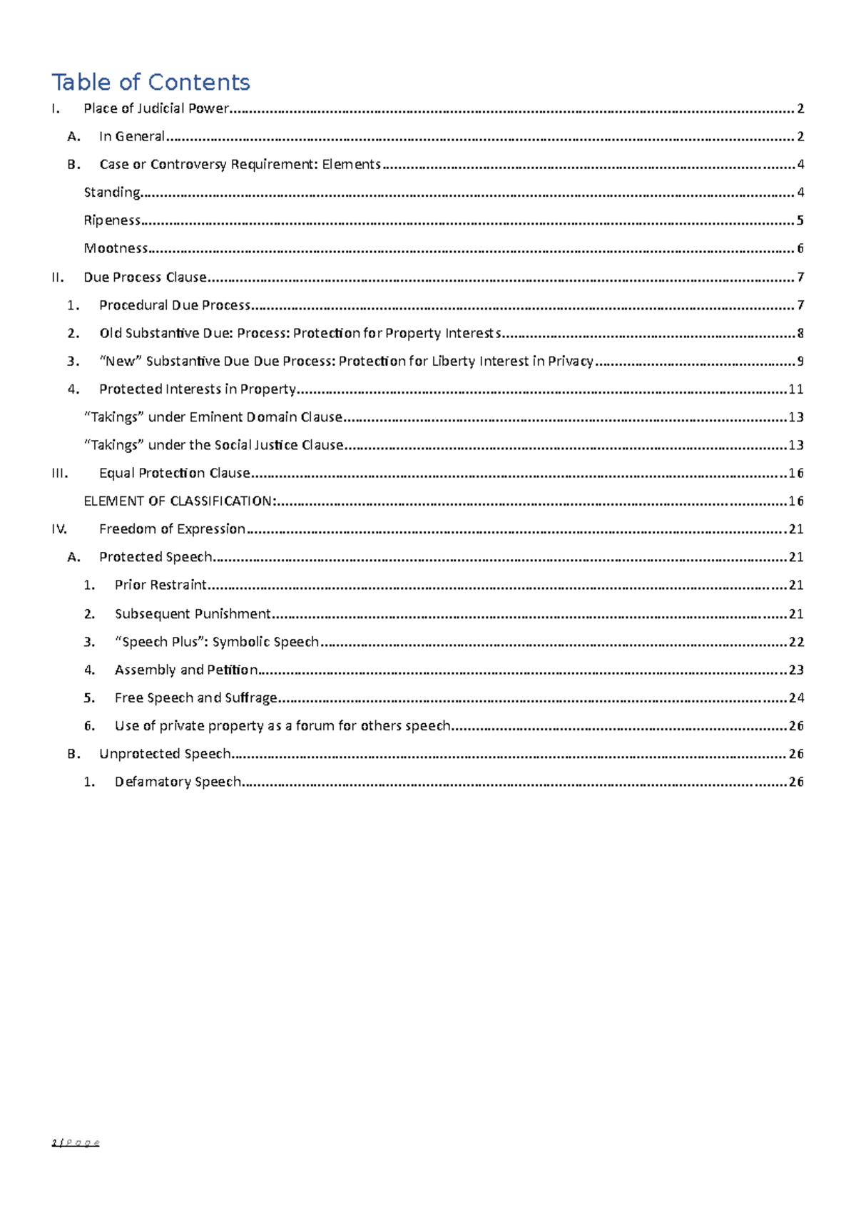 Midterms Reviewer - Table of Contents I. Place of Judicial - Studocu