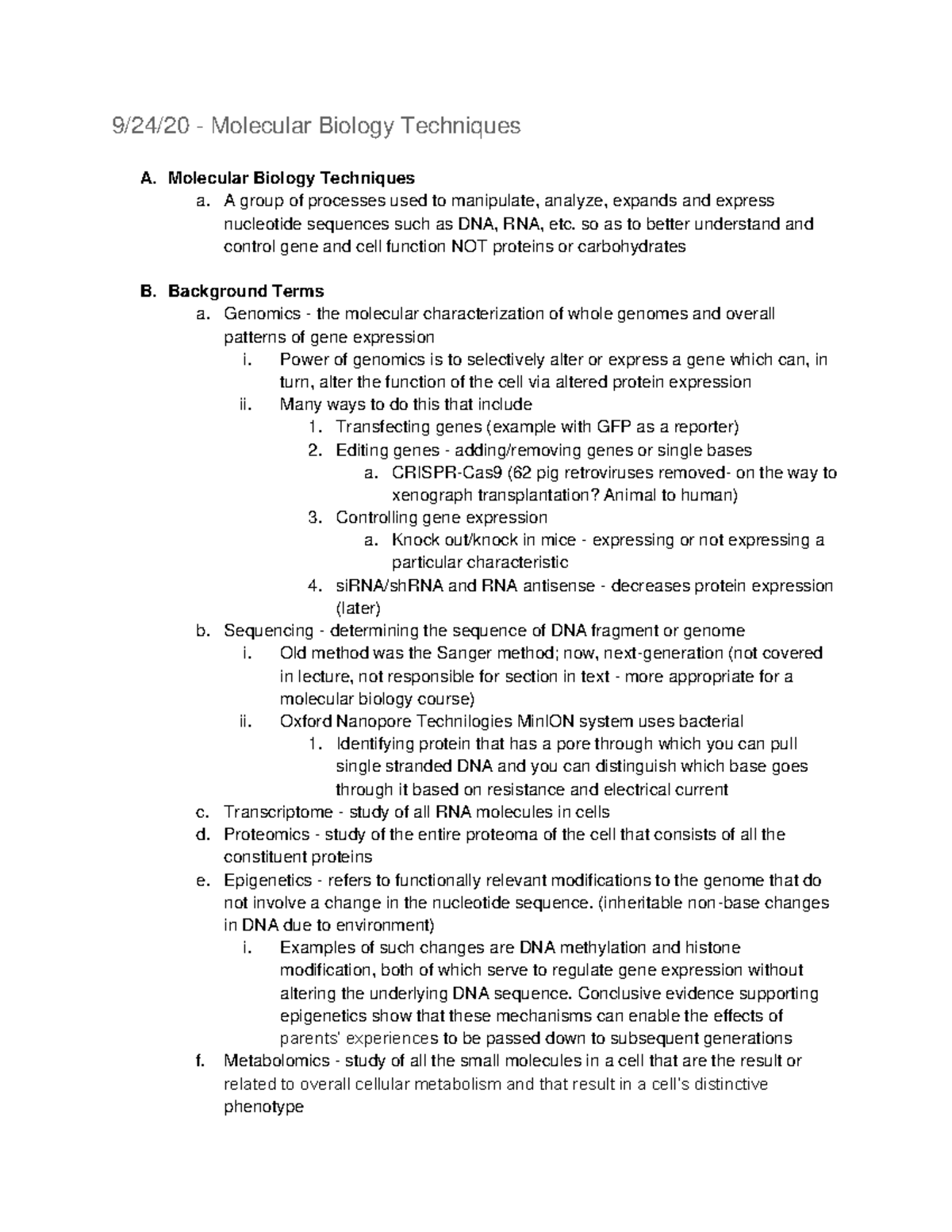 Molecular Biology Techniques - Studocu