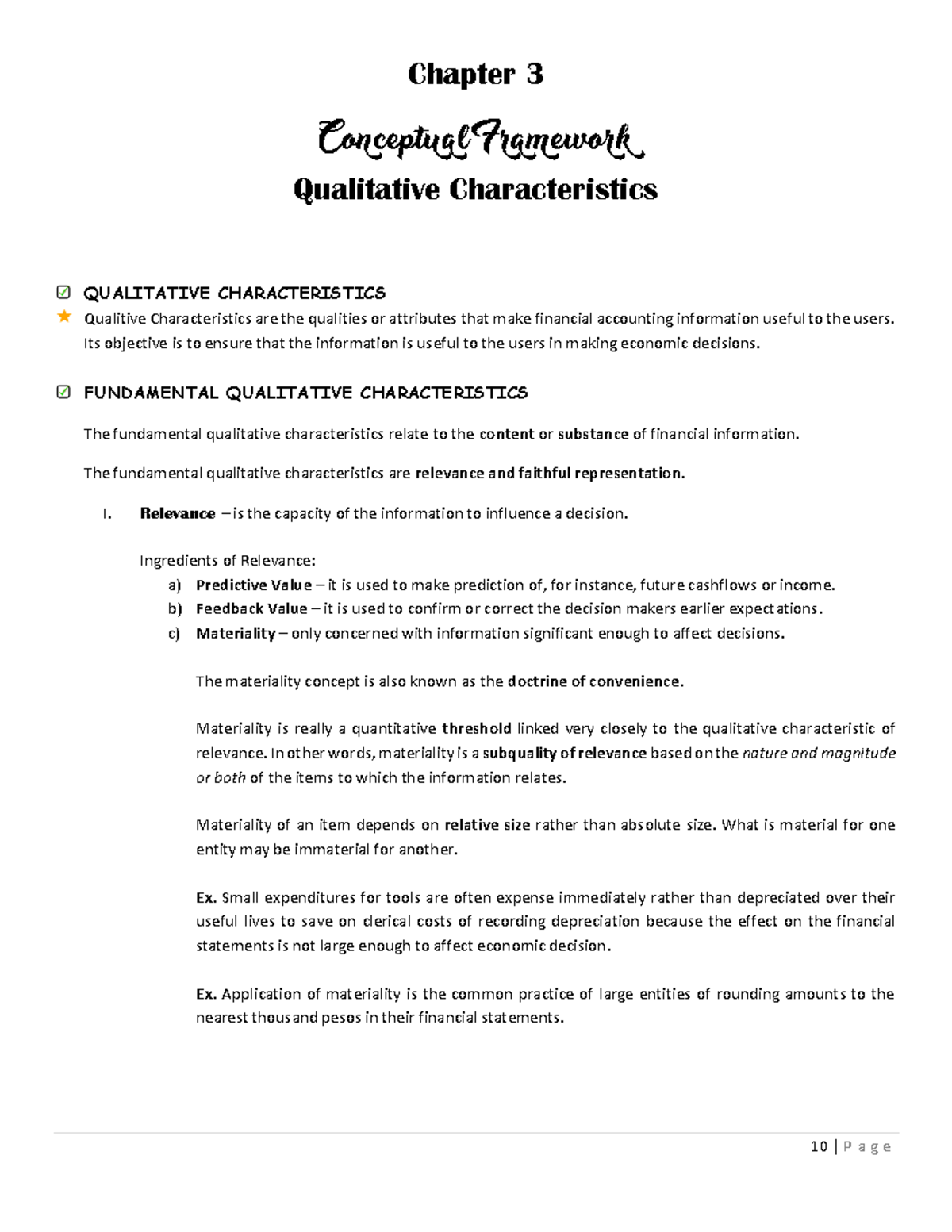 What are the fundamental qualitative characteristics of financial