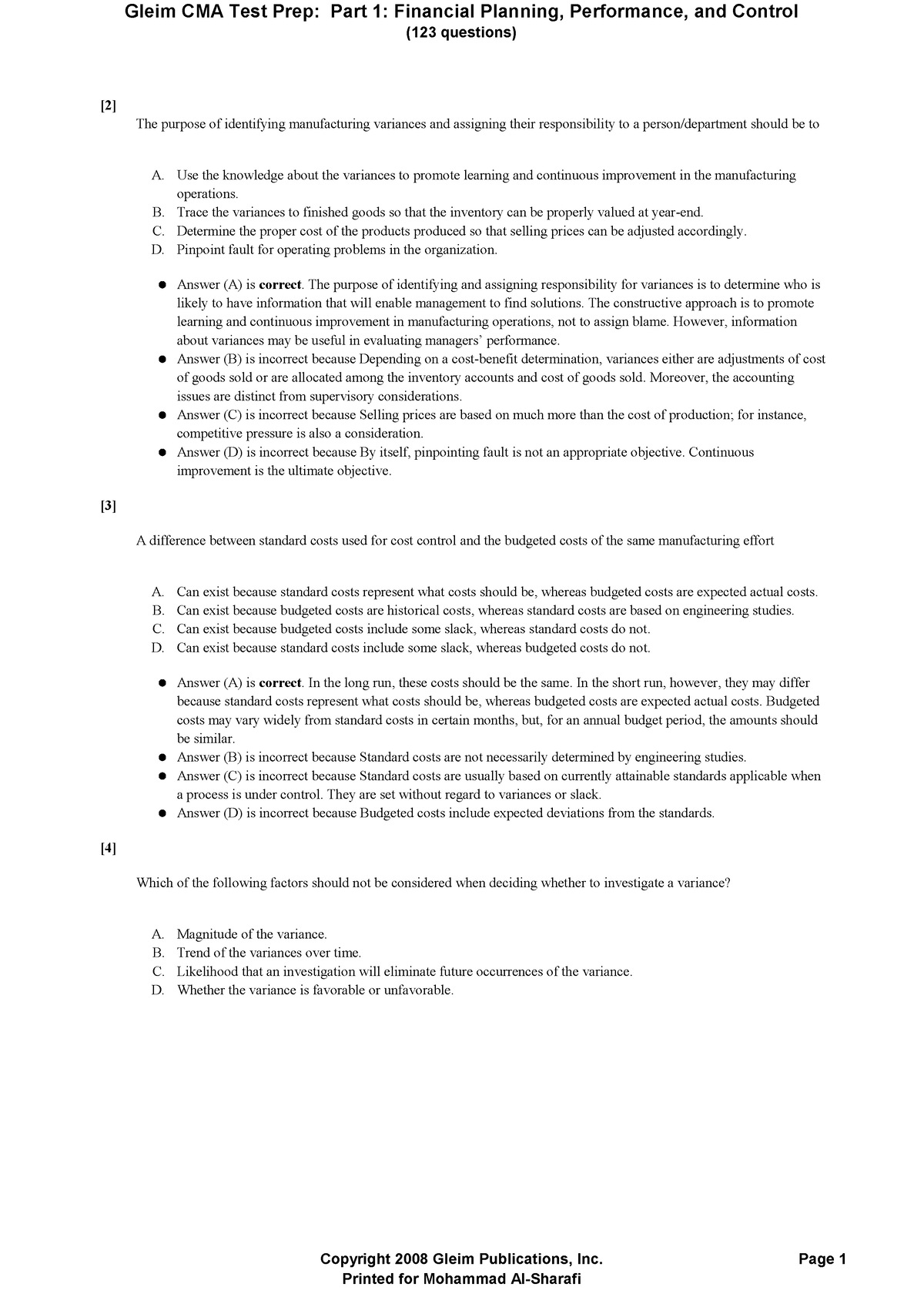 Standard Costing - ... - [2] The purpose of identifying manufacturing ...