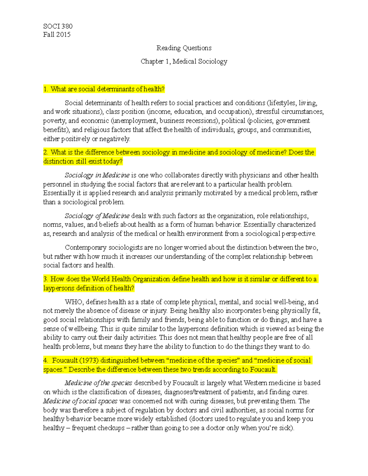 Reading Questions Chapter 1 - What are social determinants of health ...