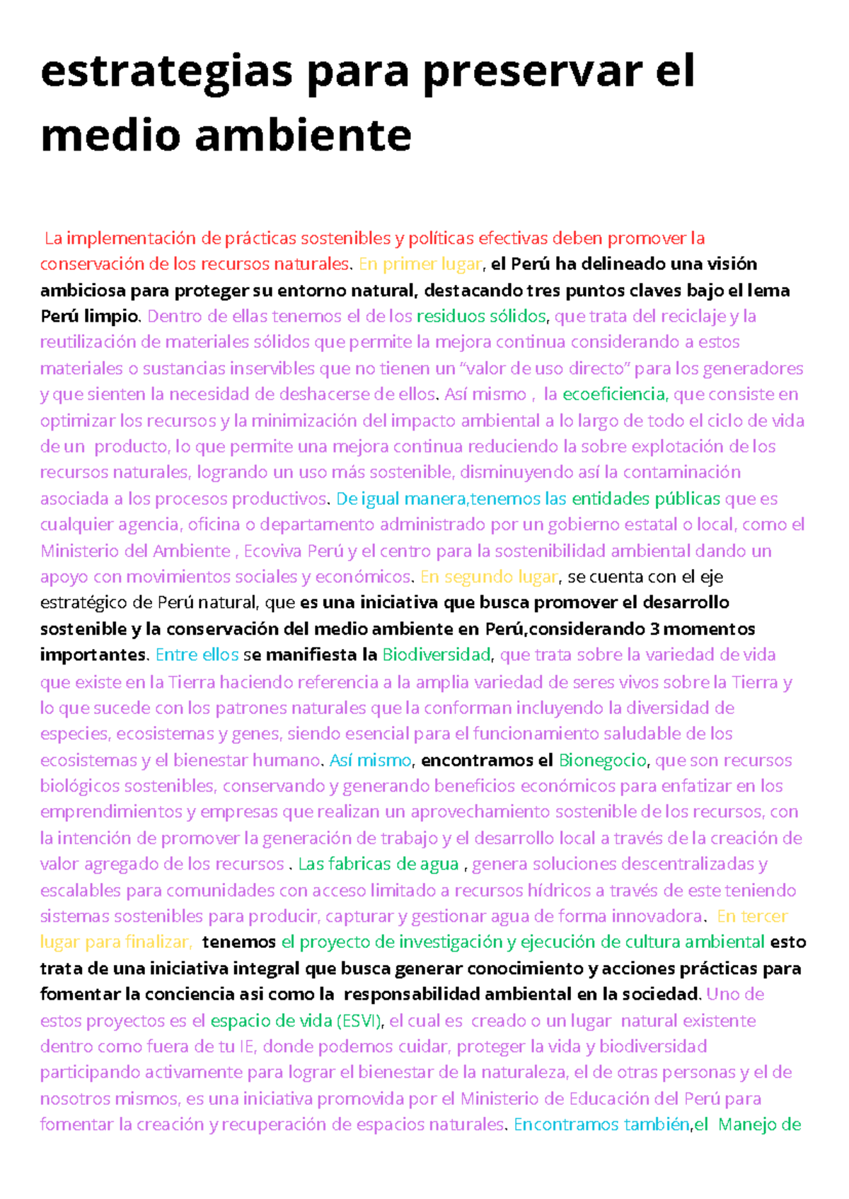 Estrategias para preservar el medio ambiente (1) - estrategias para ...