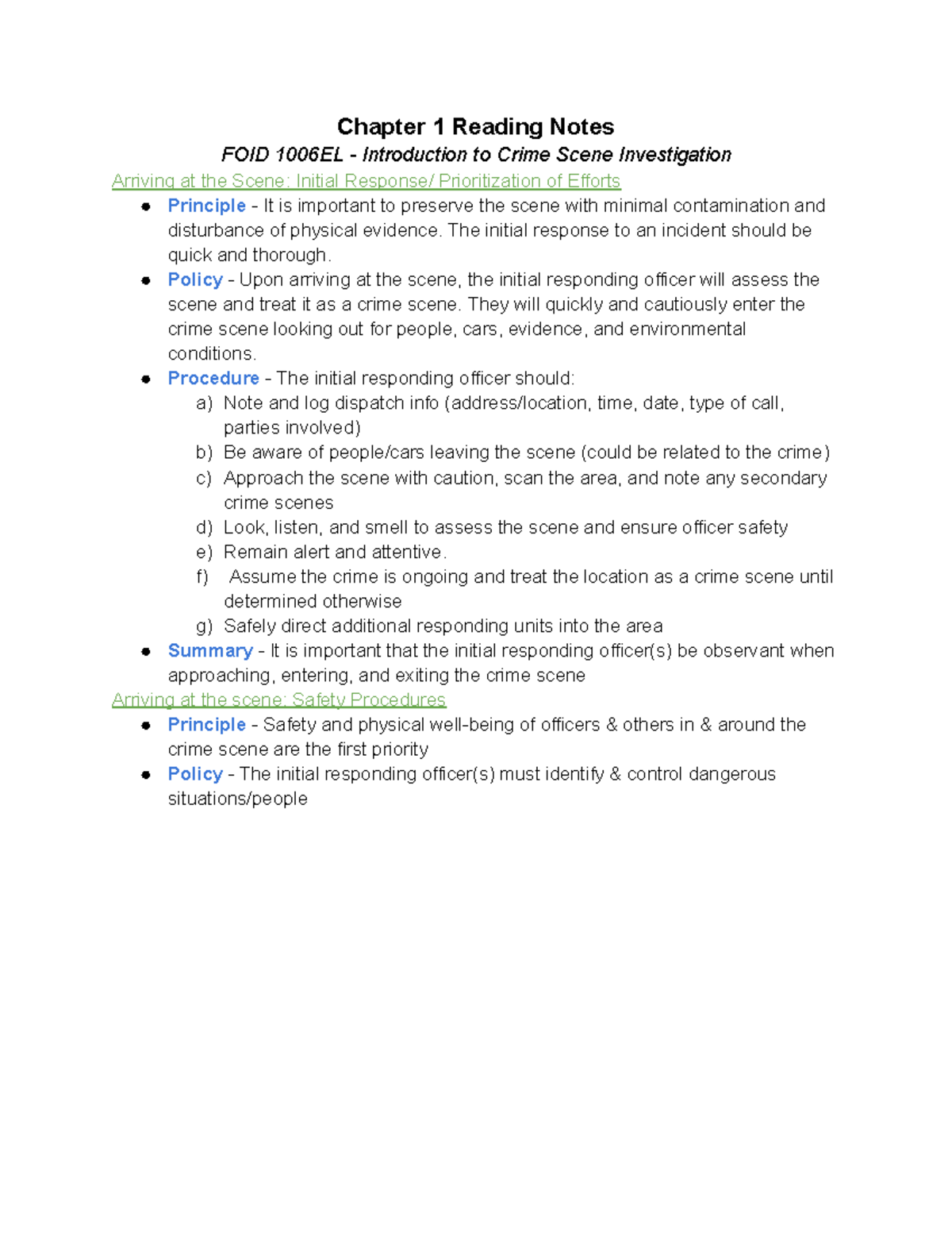 FOID 1006EL - Chapter 1 Reading Notes - Chapter 1 Reading Notes FOID ...