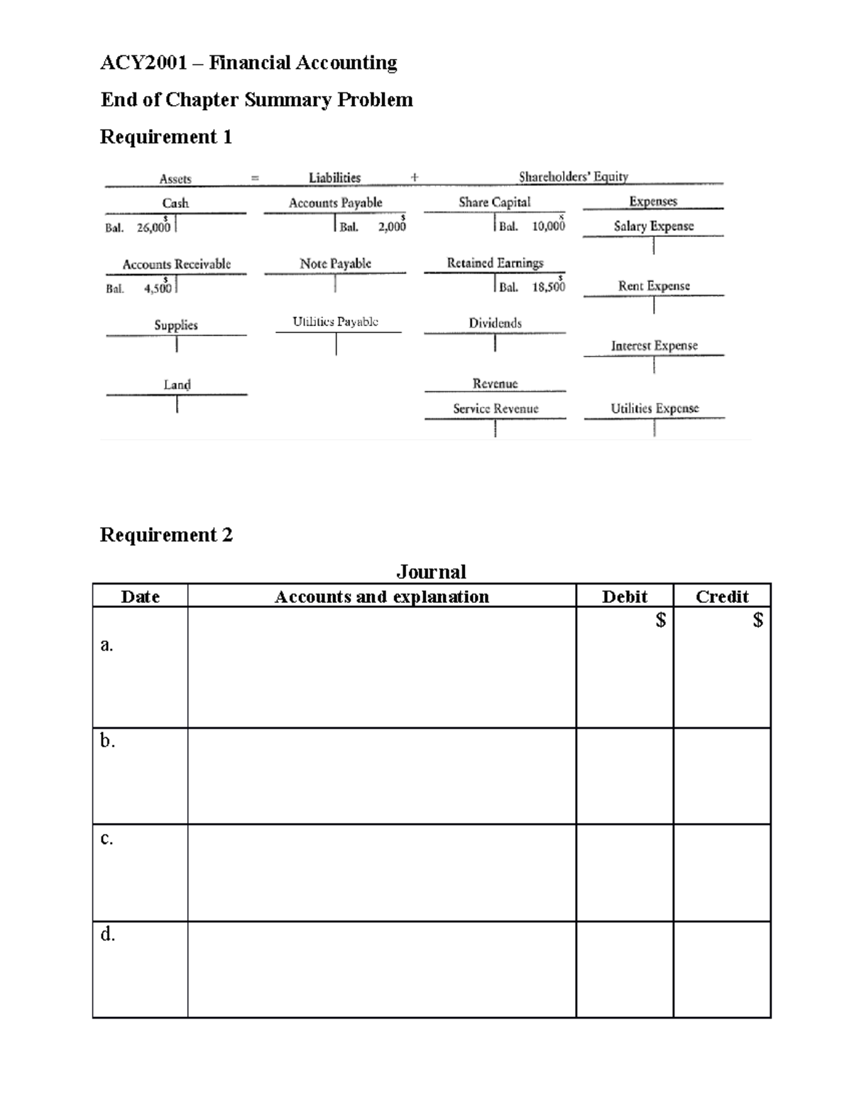 Template for Ch 2 End of Chapter Summary - ACY2001 – Financial ...