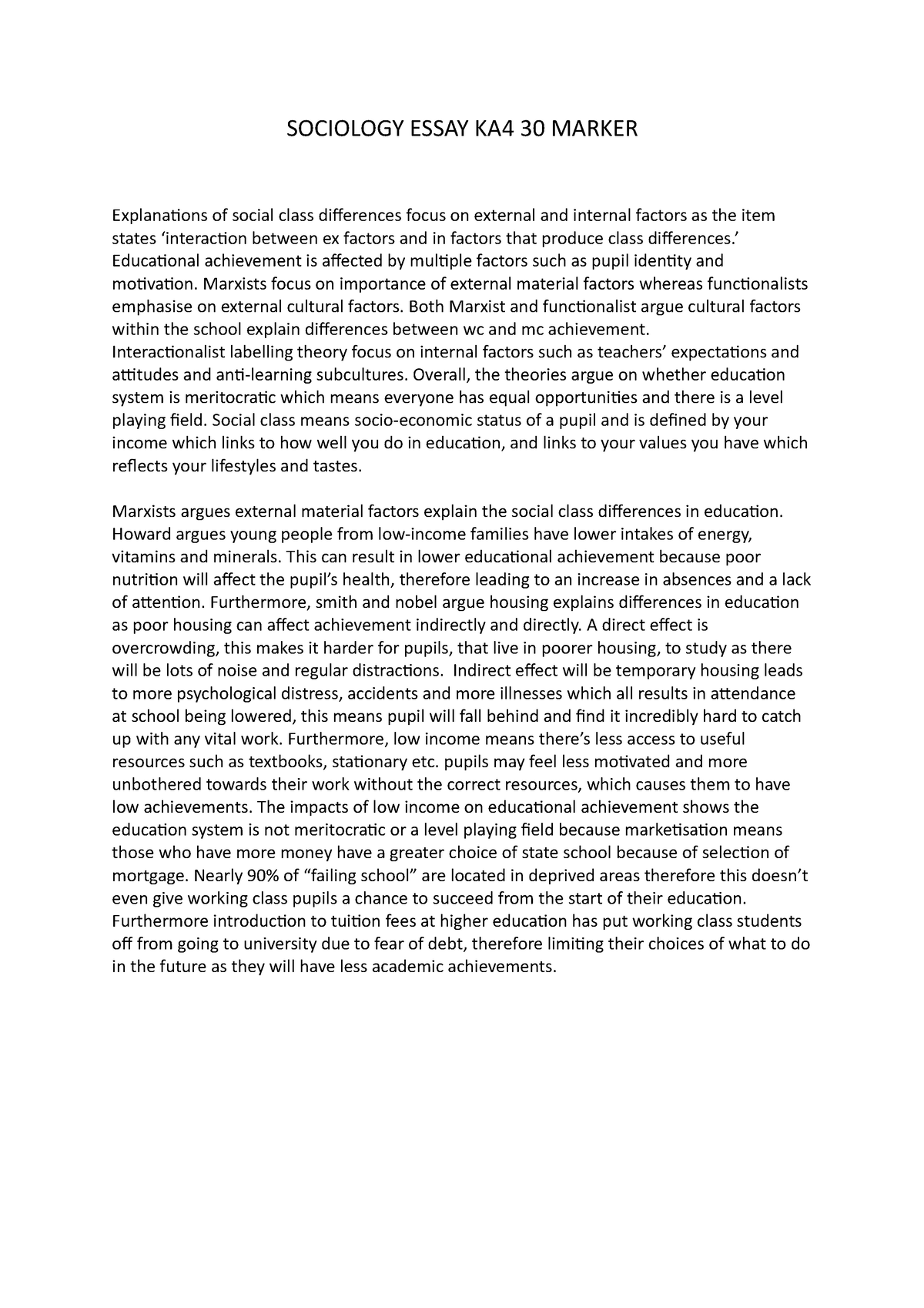 sociology essay pdf