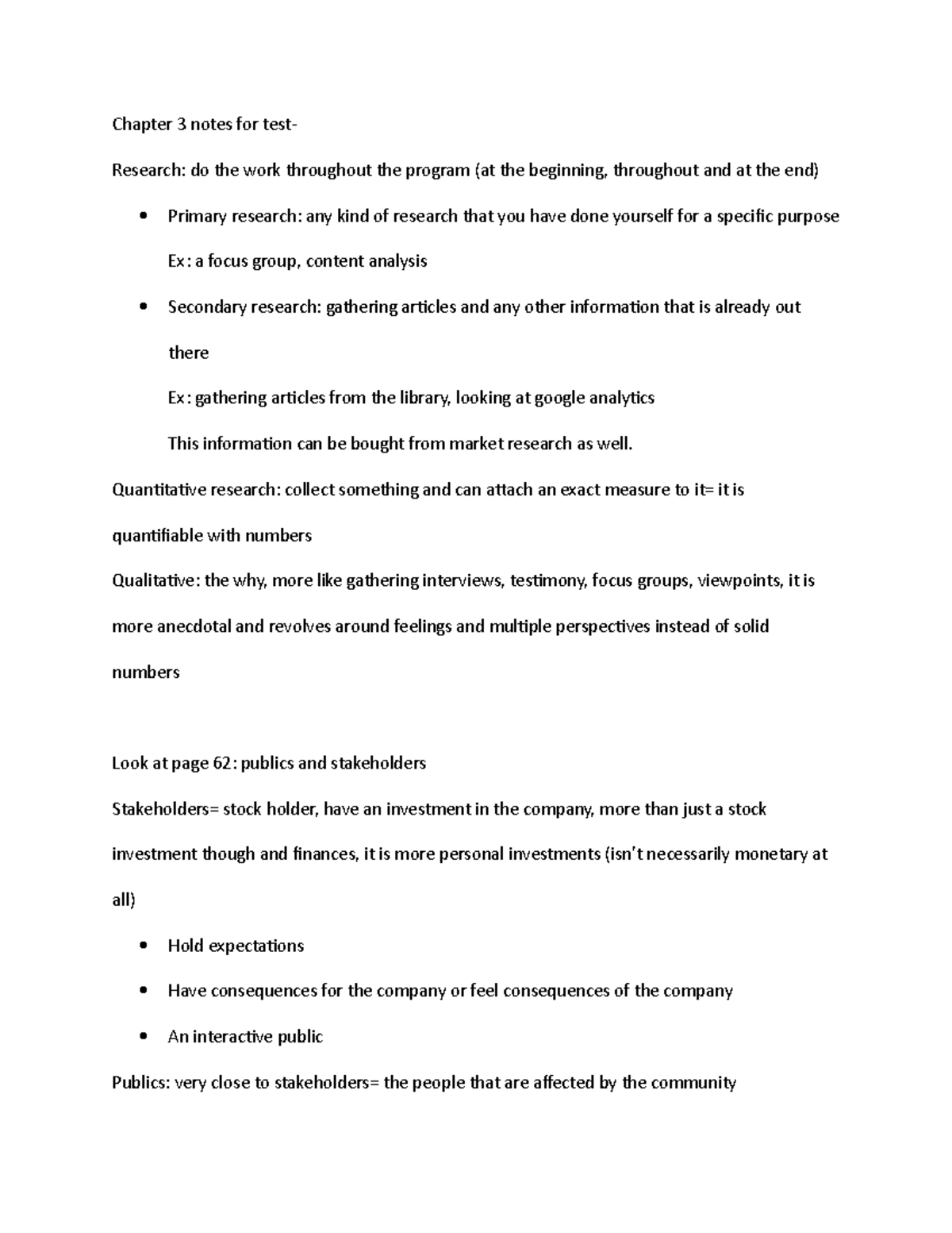 Chapter 3 and 5 notes- fundamentals - Chapter 3 notes for testResearch ...