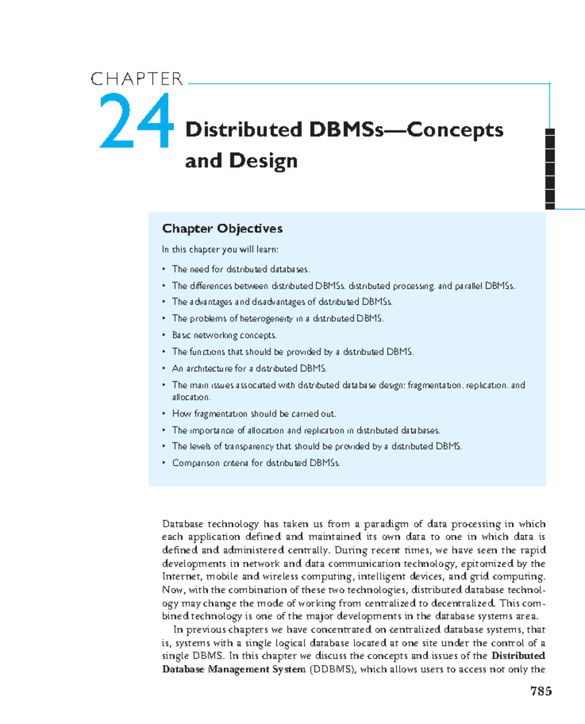 Chapter 24 Distributed DBMSs—Concepts and Design - CHAPTER 24 ...