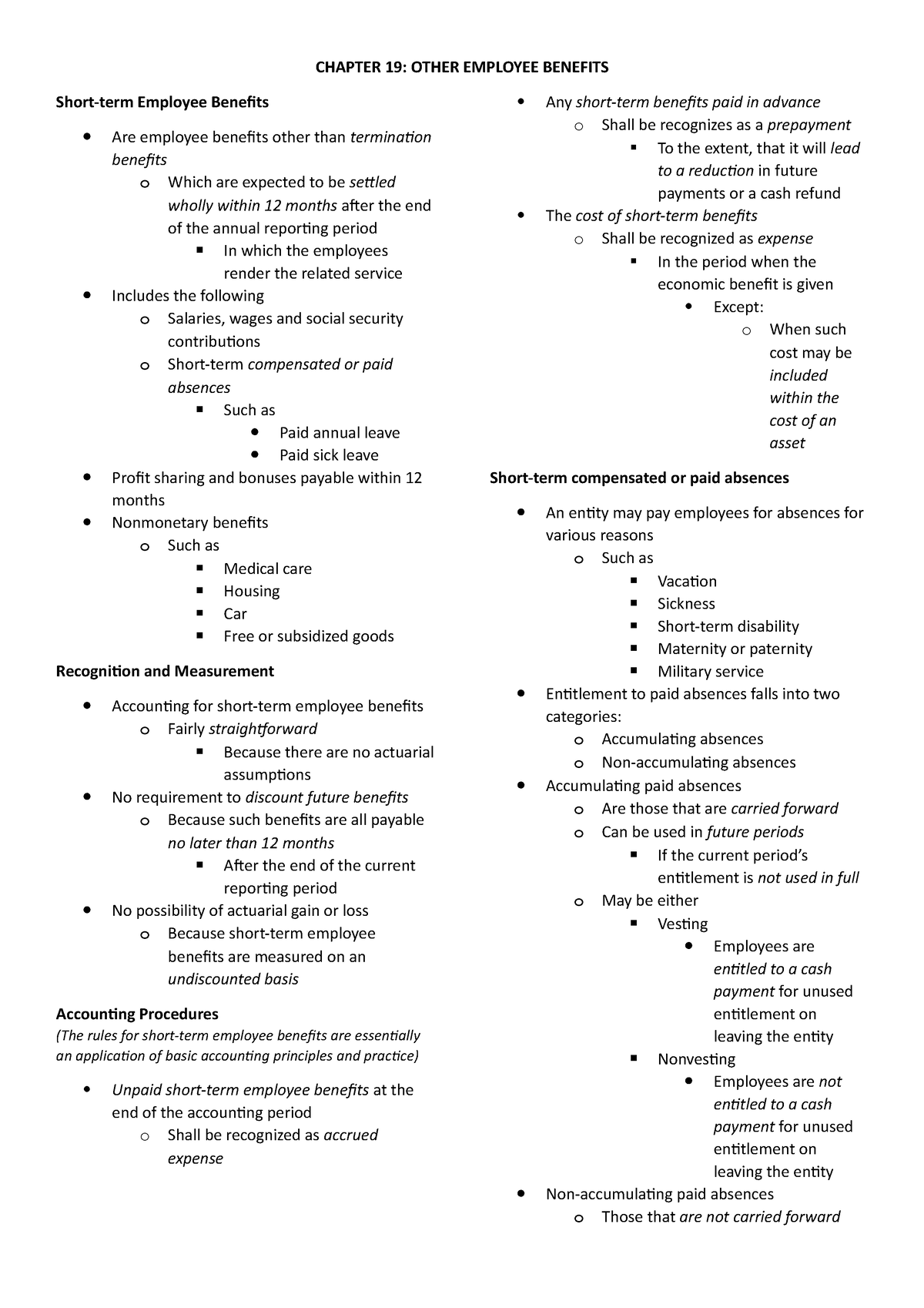 ac2201-chapter-19-notes-chapter-19-other-employee-benefits-short