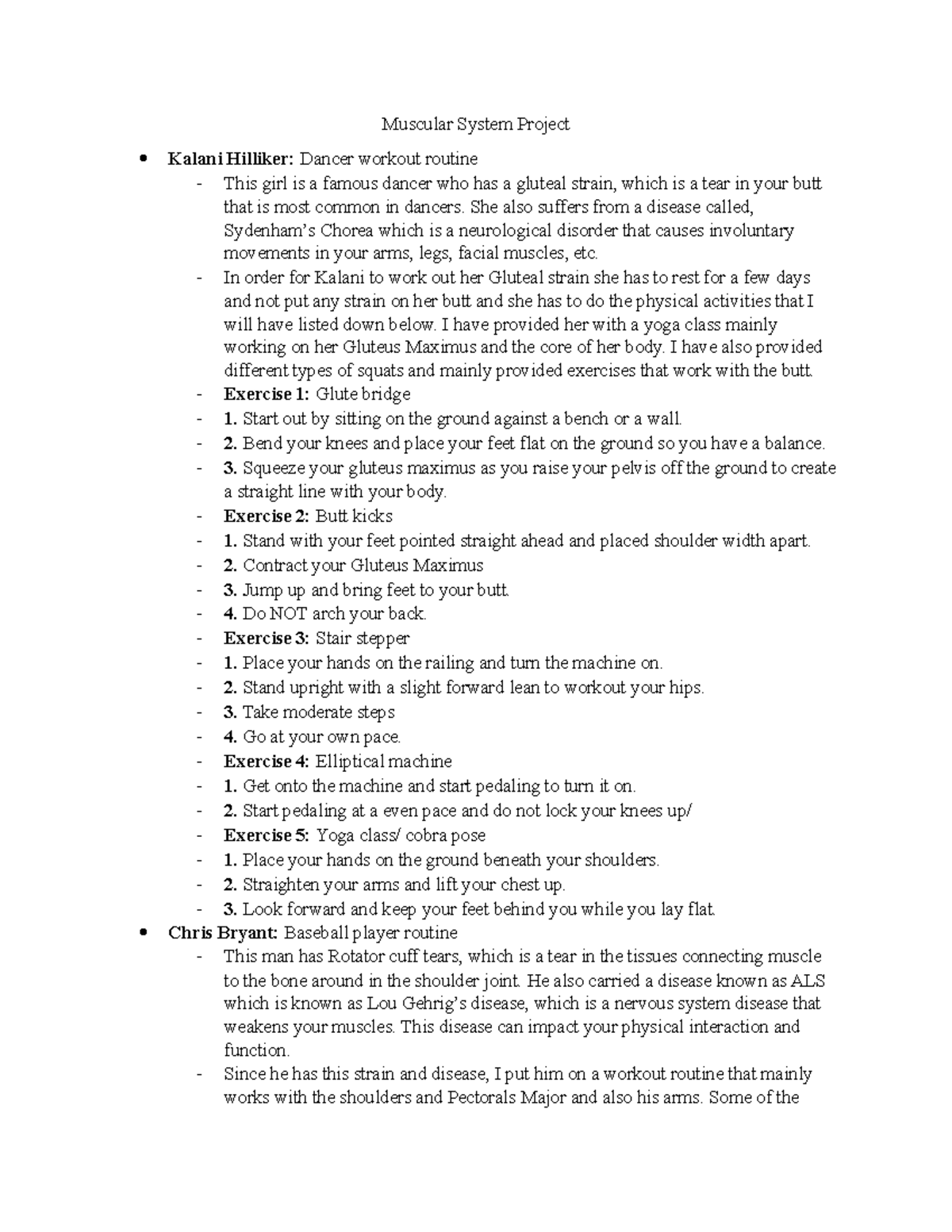 Anatomy studoc muscluar - Muscular System Project Kalani Hilliker ...