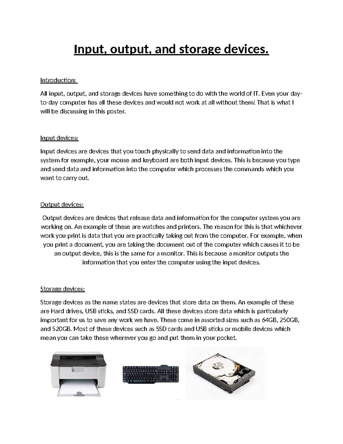 Input,Output and Storage devices - Introduction: All input, output, and ...