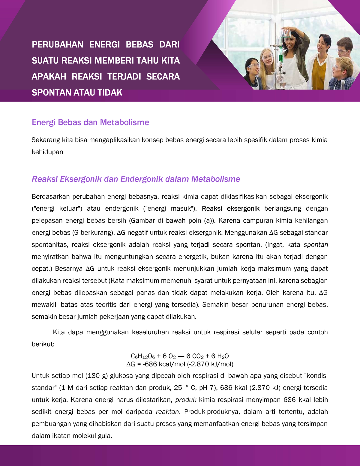 Equilibrium (Kesetimbangan) dan Metabolisme - PERUBAHAN ENERGI