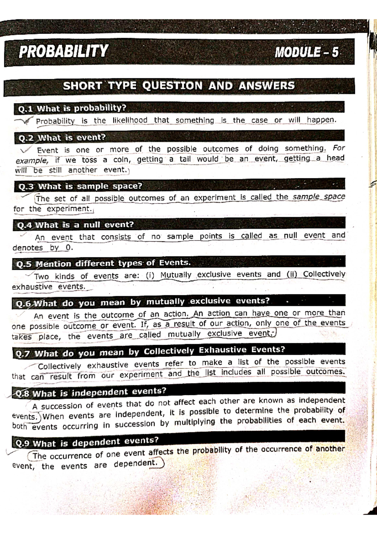 QT 2 - Probability Short AND LONG TYPE QNS AND Answers - Quantitative ...