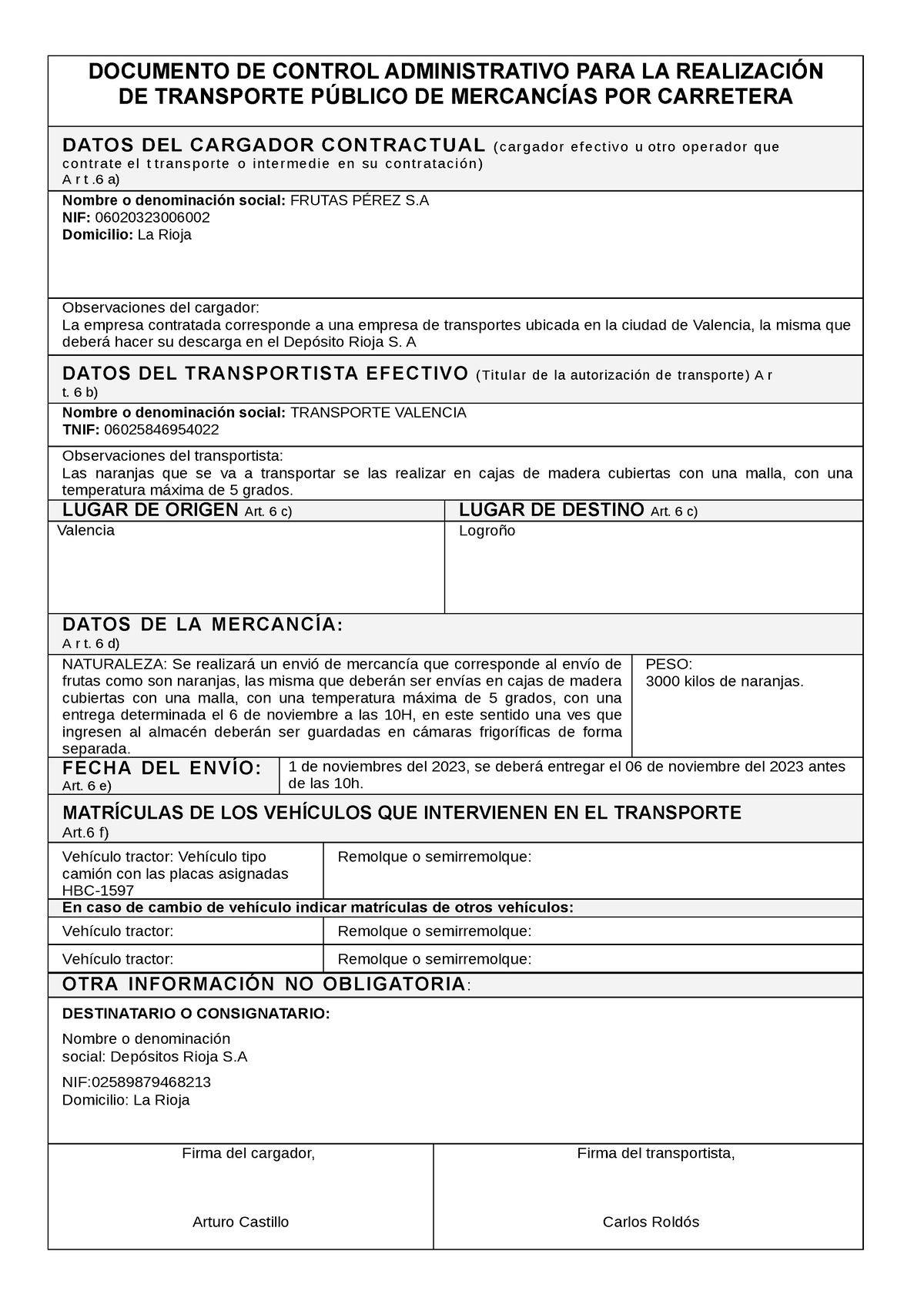 Documento Control Transporte Publico Mercancías Documento De Control Administrativo Para La 6590