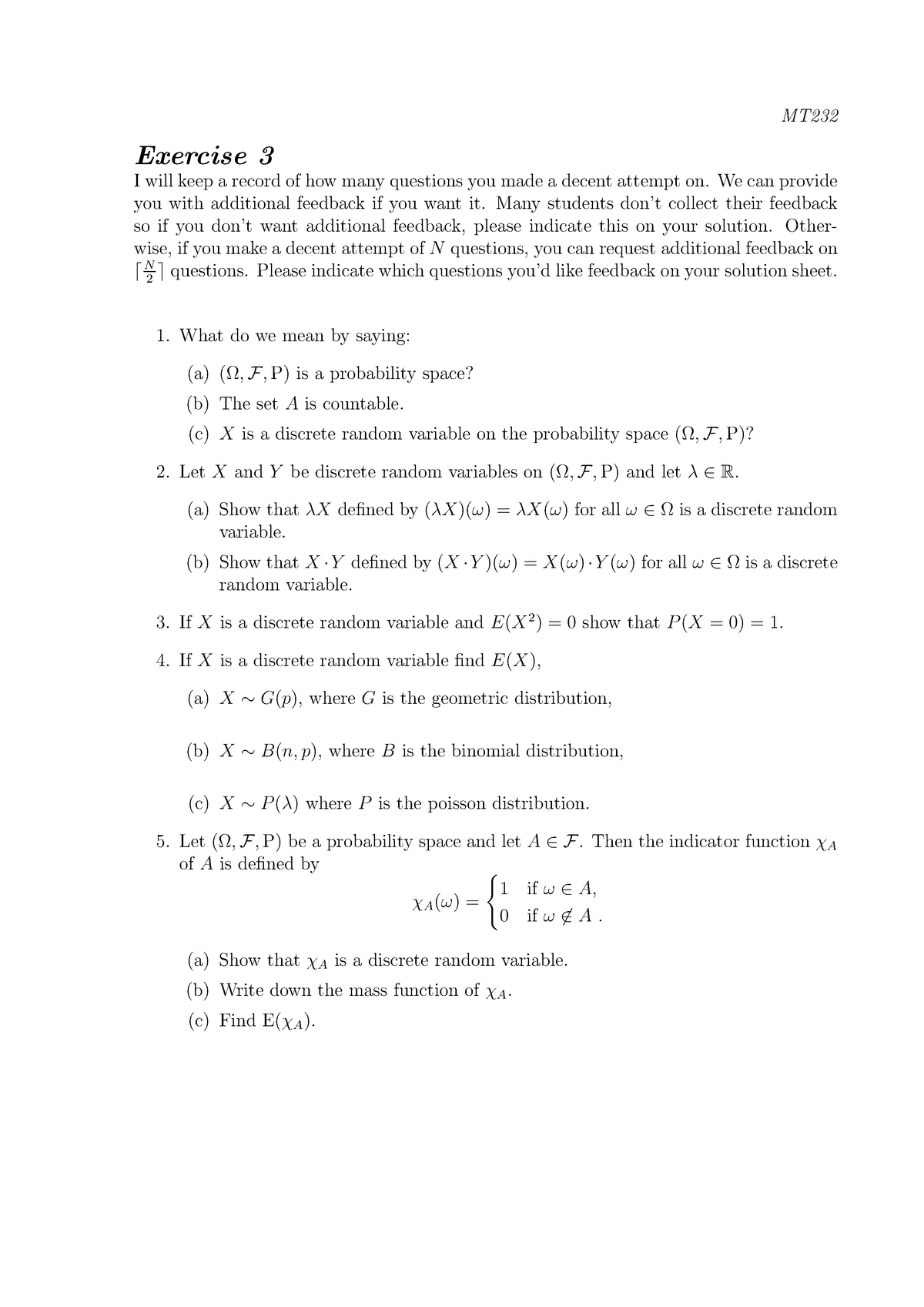 MT2320 Ex3 MT Exercise 3 I Will Keep A Record Of How Many Questions 