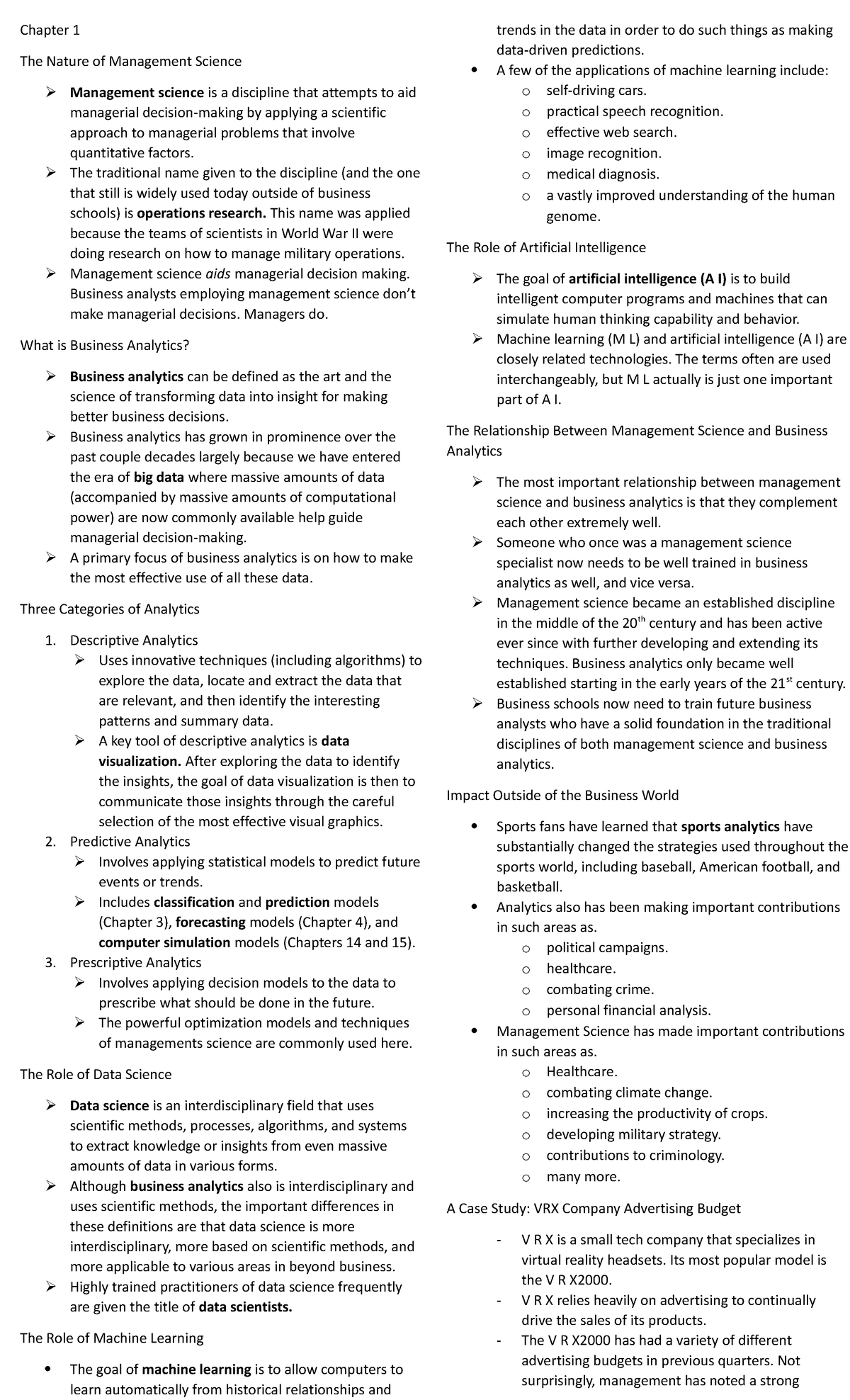 Lbomgt Notes - Chapter 1 The Nature of Management Science Management ...