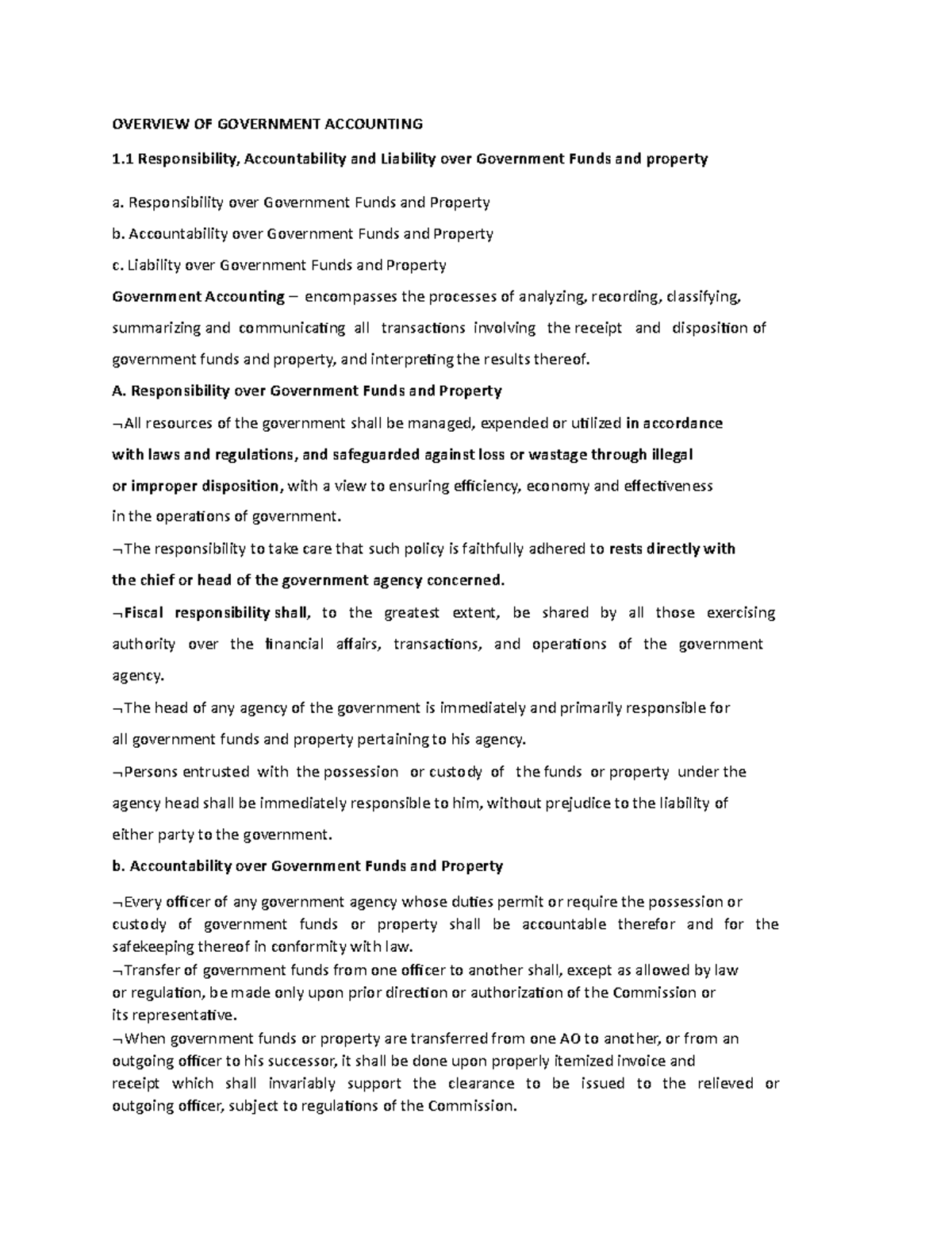 Overview OF Government Accounting - OVERVIEW OF GOVERNMENT ACCOUNTING 1 ...