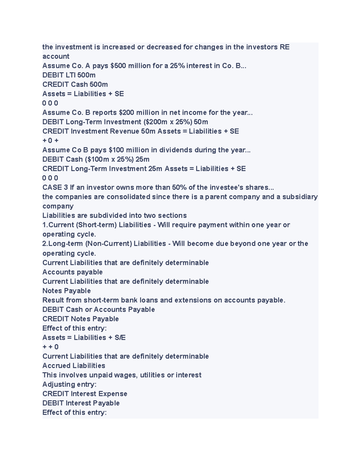 ACC201 #3 - EXAM Help for #3 - the investment is increased or decreased ...