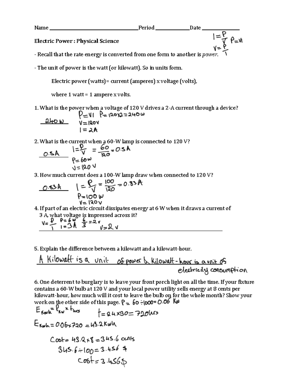 electric-power-worksheet-name-period-date-electric-power-physical