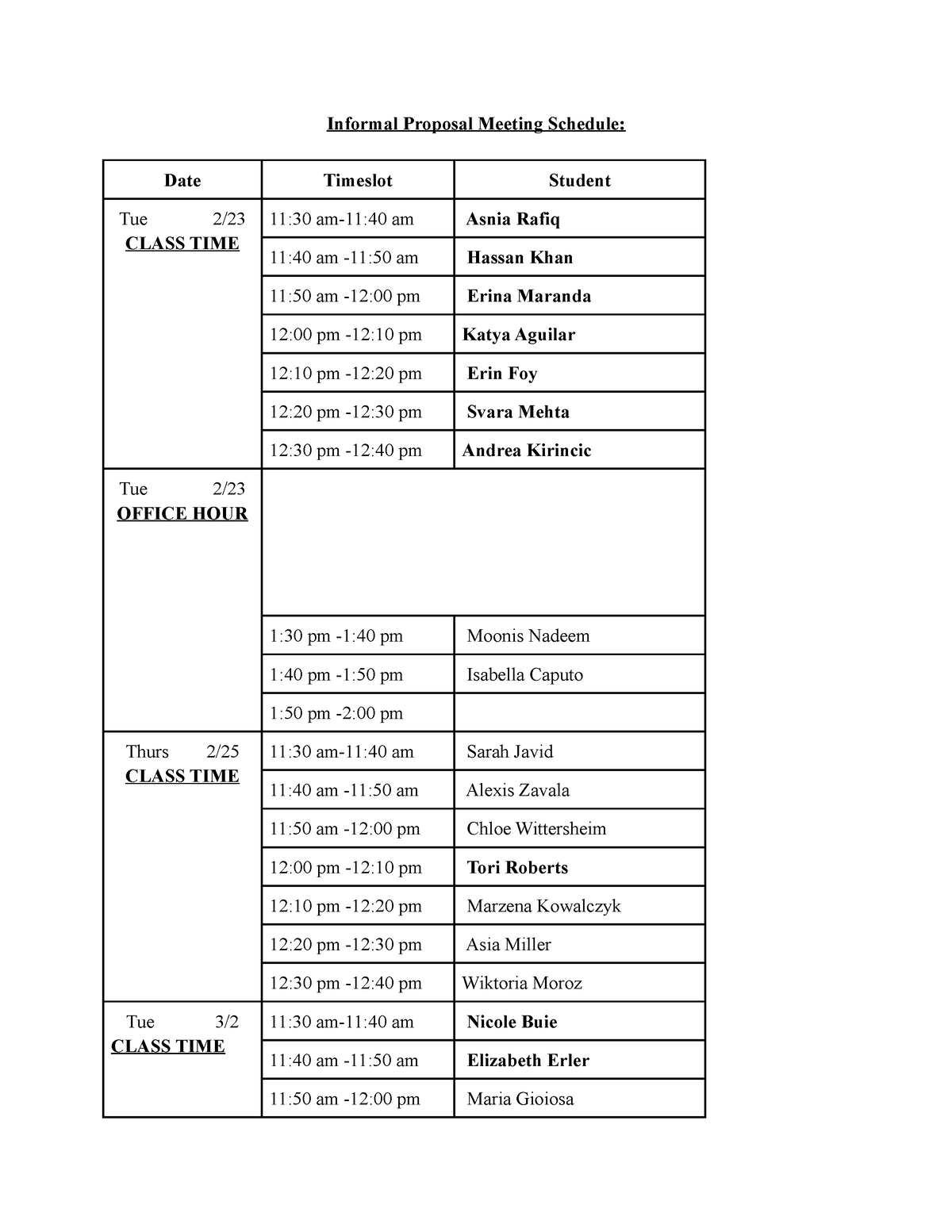 psyc387-003-informal-proposal-meeting-schedule-informal-proposal