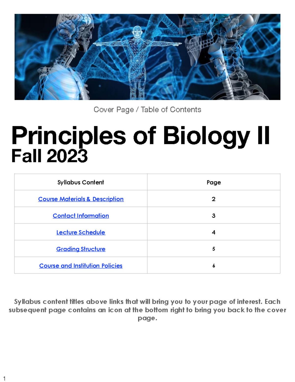 BIOL102 Syllabus FA23 V2 1 - Principles Of Biology II Fall 2023 Cover ...