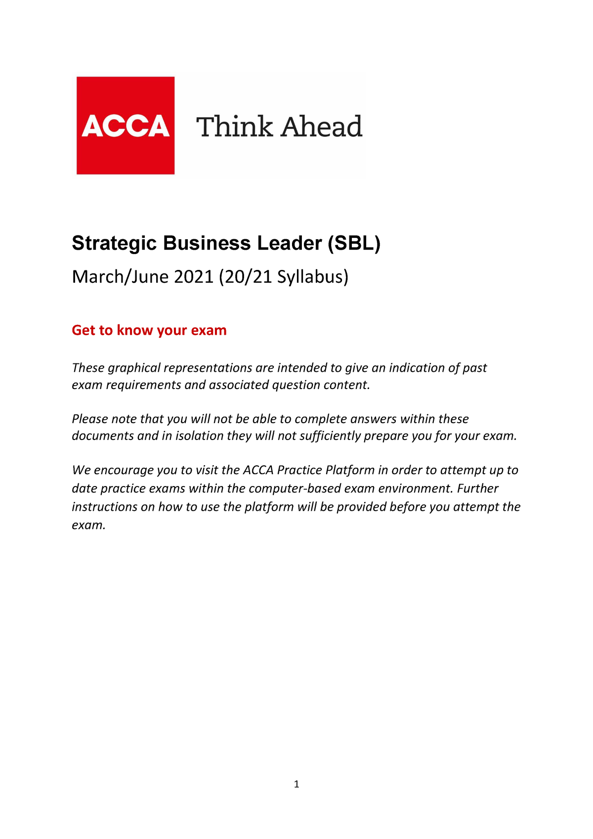 Strategic Business Leader March June 2021 Question - Strategic Business ...