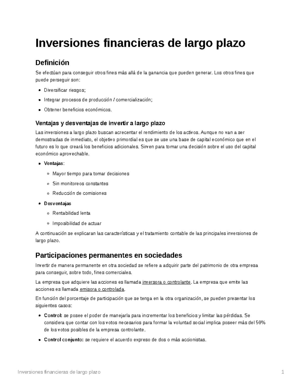 Inversiones financieras de largo plazo - MODULO 3 - Inversiones ...