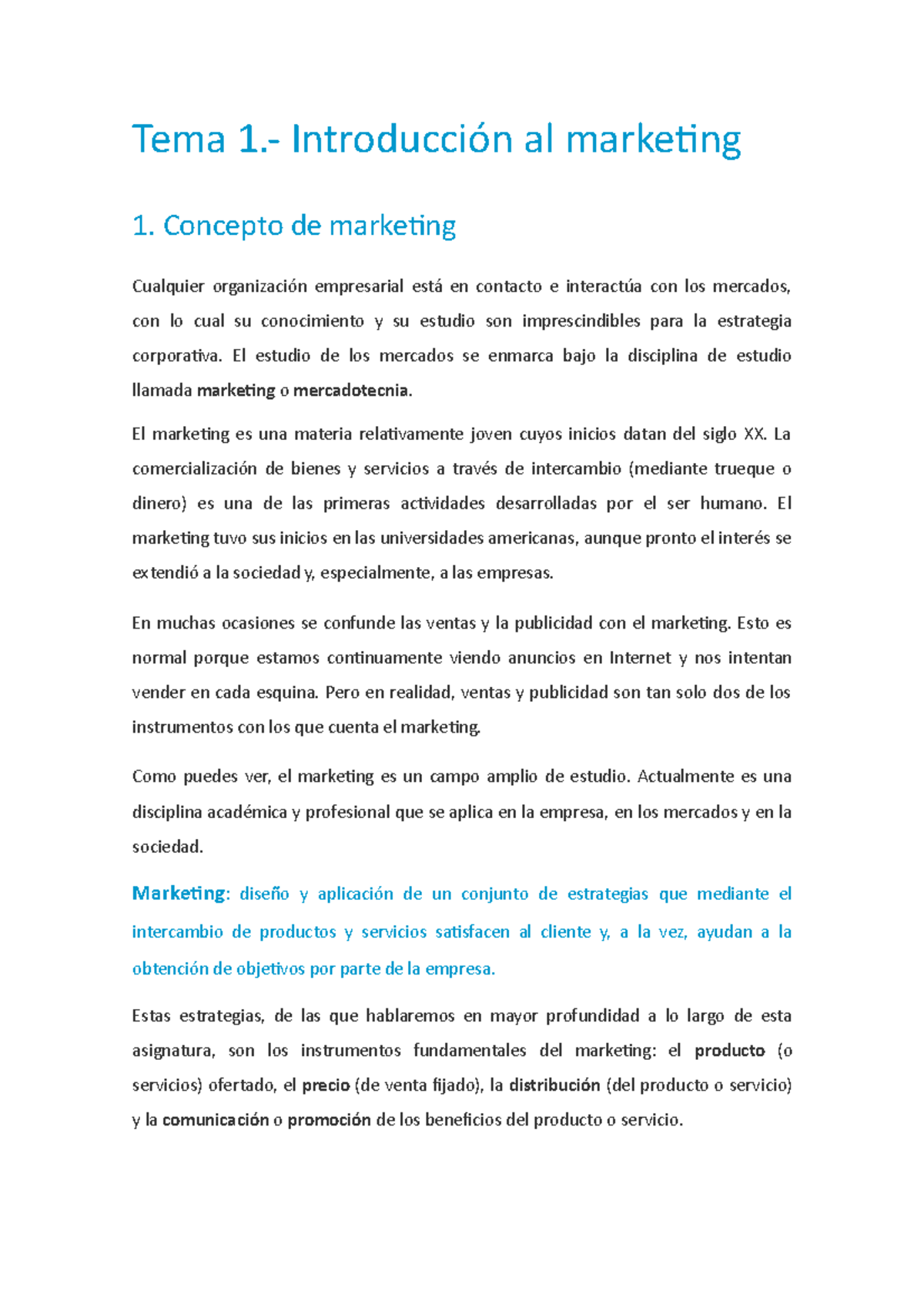1.- Introducción al marketing - Tema 1.- Introducción al marketing 1 ...