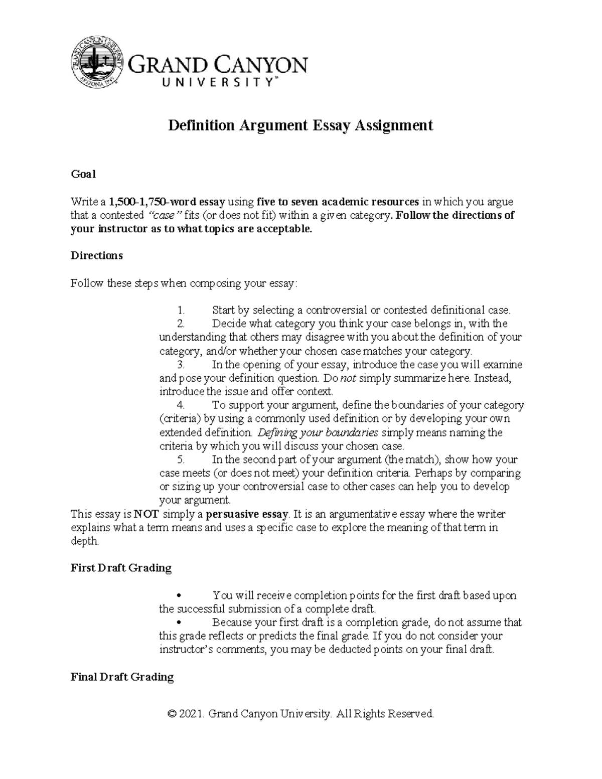ENG106 Definition Essay Assignmentground Definition Argument Essay