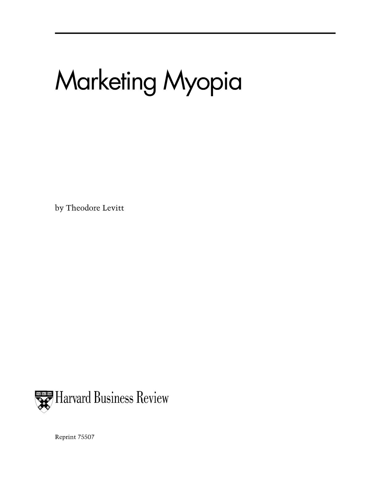 marketing myopia case study