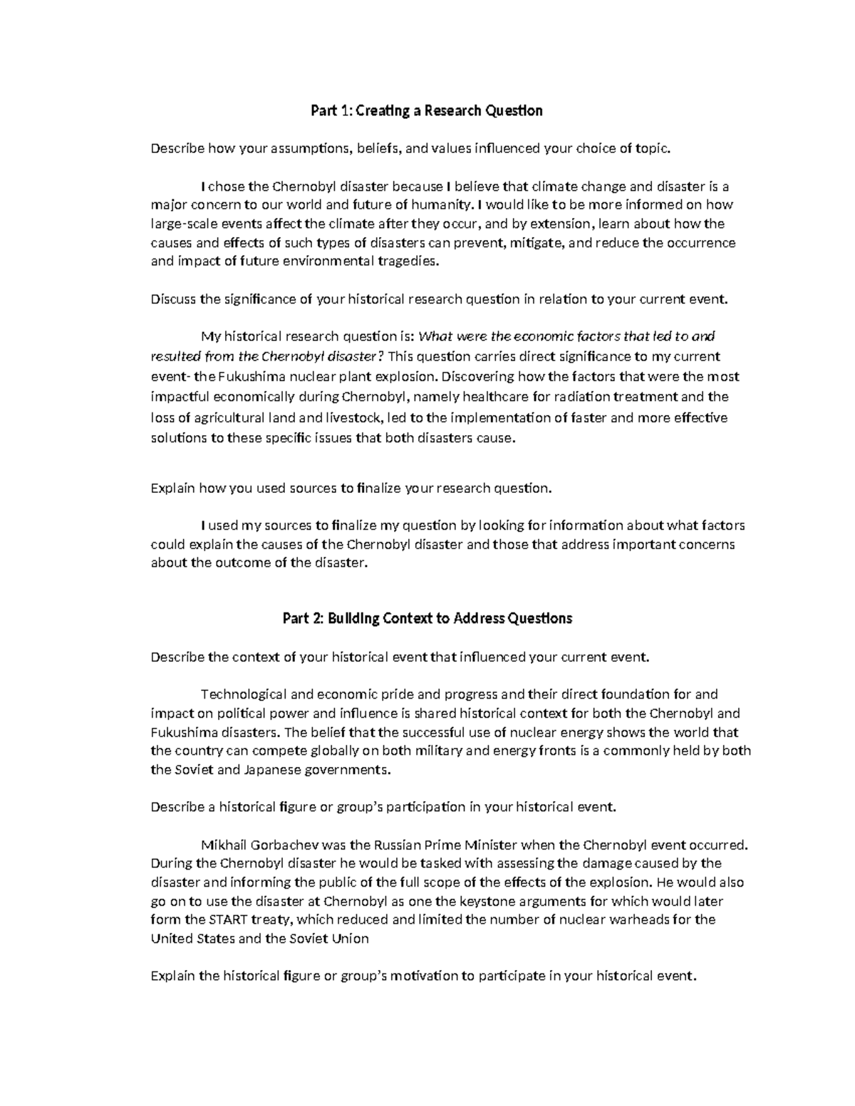 Assignment 7 - Part 1: Creating a Research Question Describe how your ...