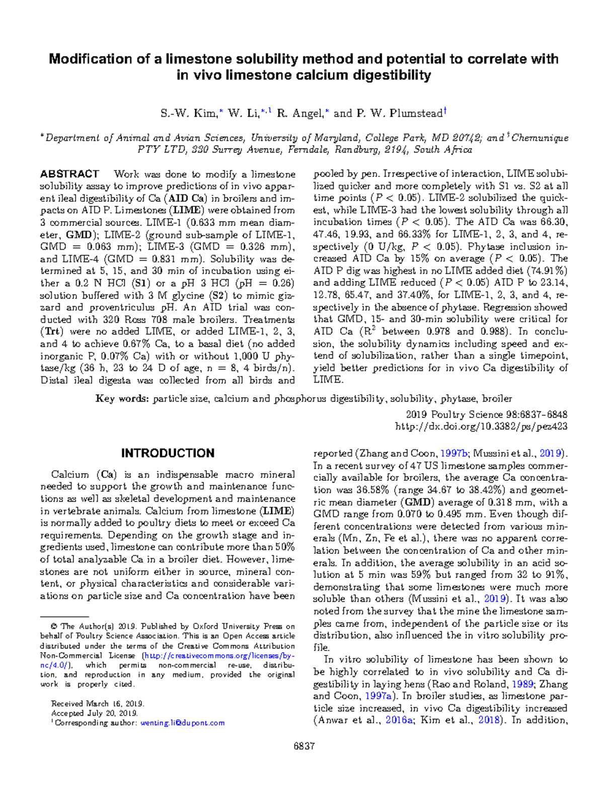 Solubilidad DEL Calcio 5 - Modification of a limestone solubility ...