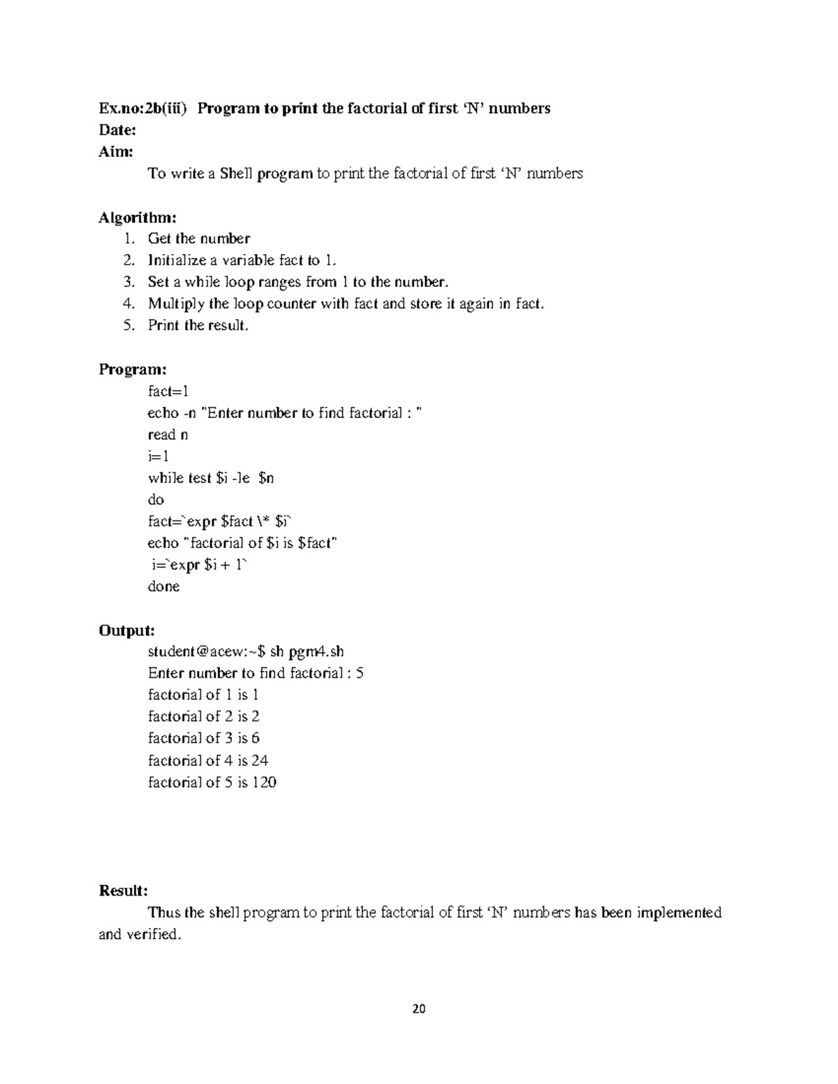 OS Lab Exam - It's about Laboratory questions - Ex:2b(iii) Program to ...