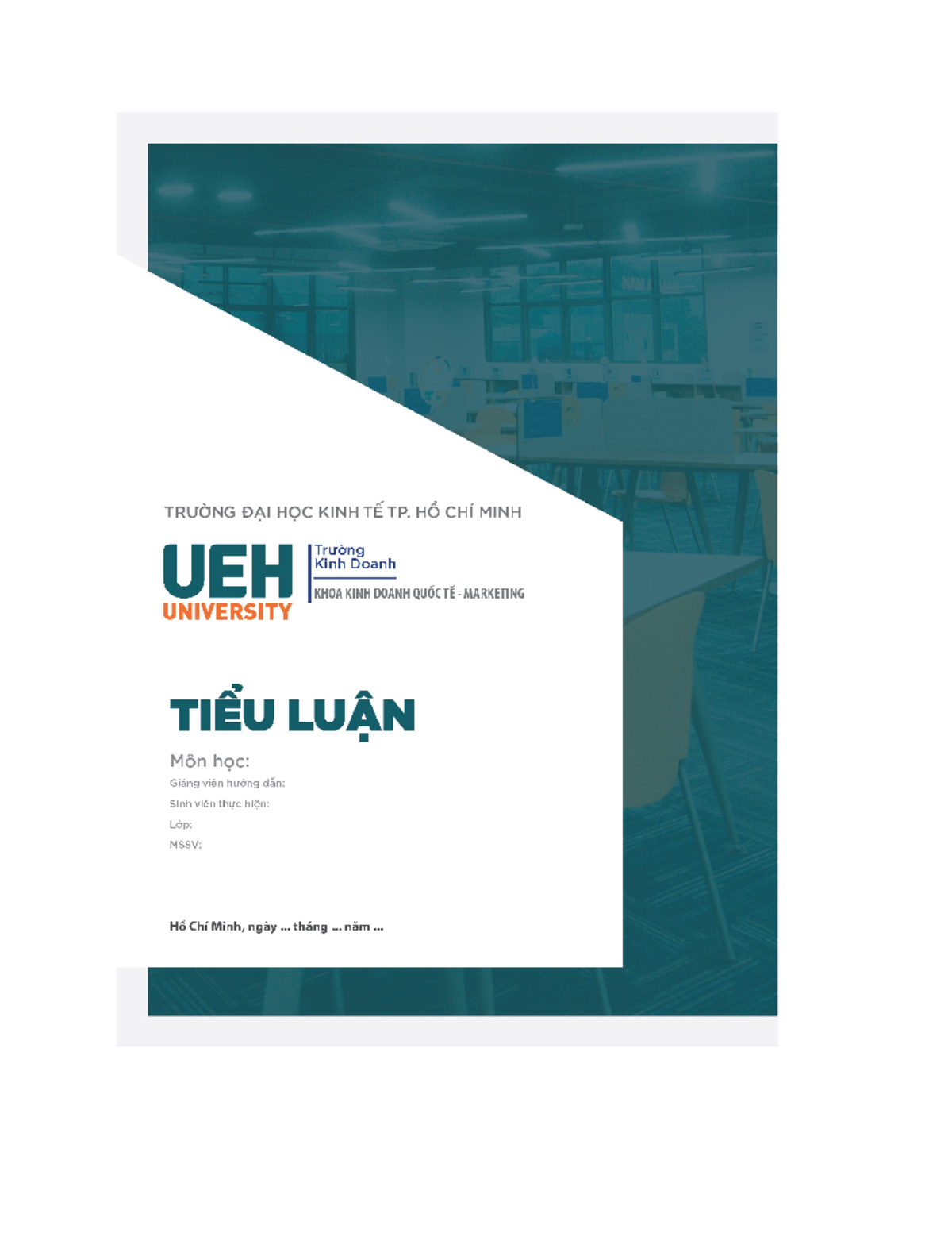 Bìa Tiểu luận 02 - Bìa tiểu luận UEH - Studocu