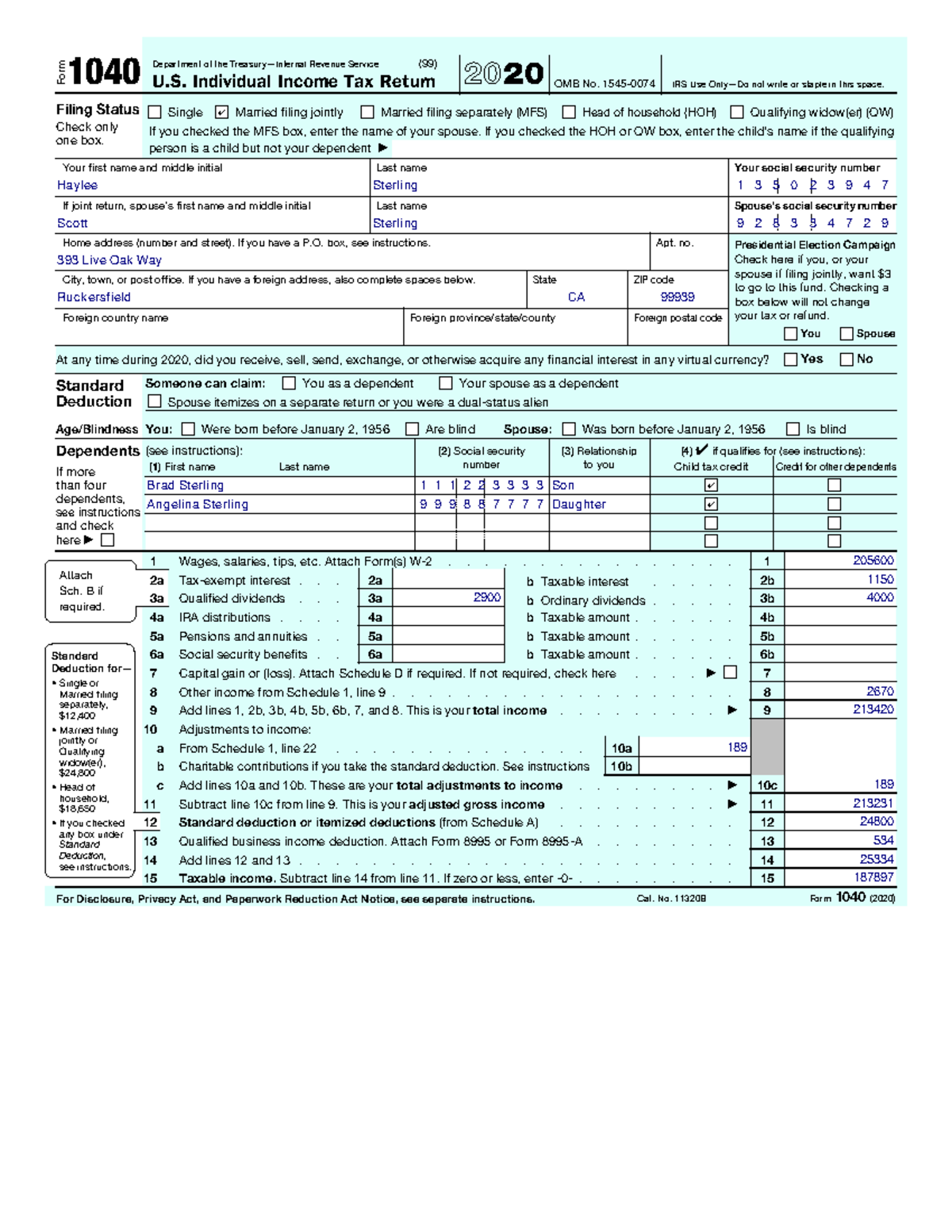 1040 Form 2 334iund - Form 1040 U. Individual Income Tax Return 2020 ...