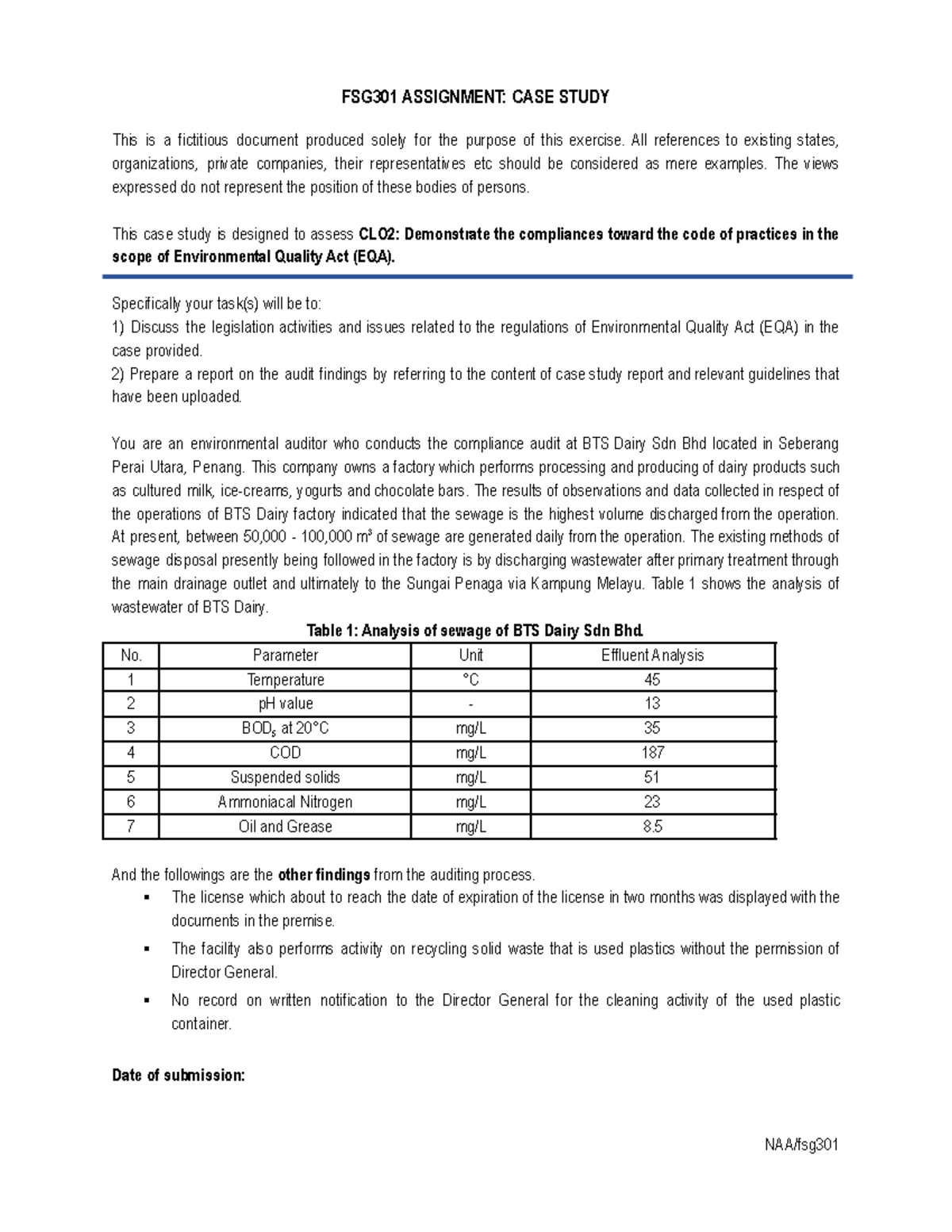 case study report dqs301