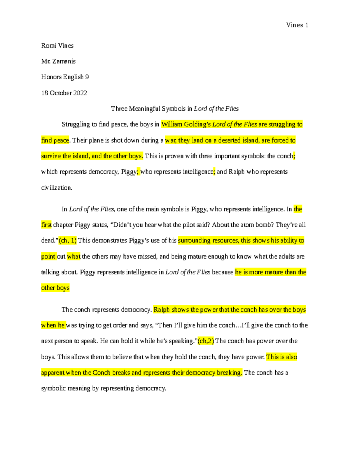 Three Meaningful Symbols In Lord of the Flies Google Docs Vines 1