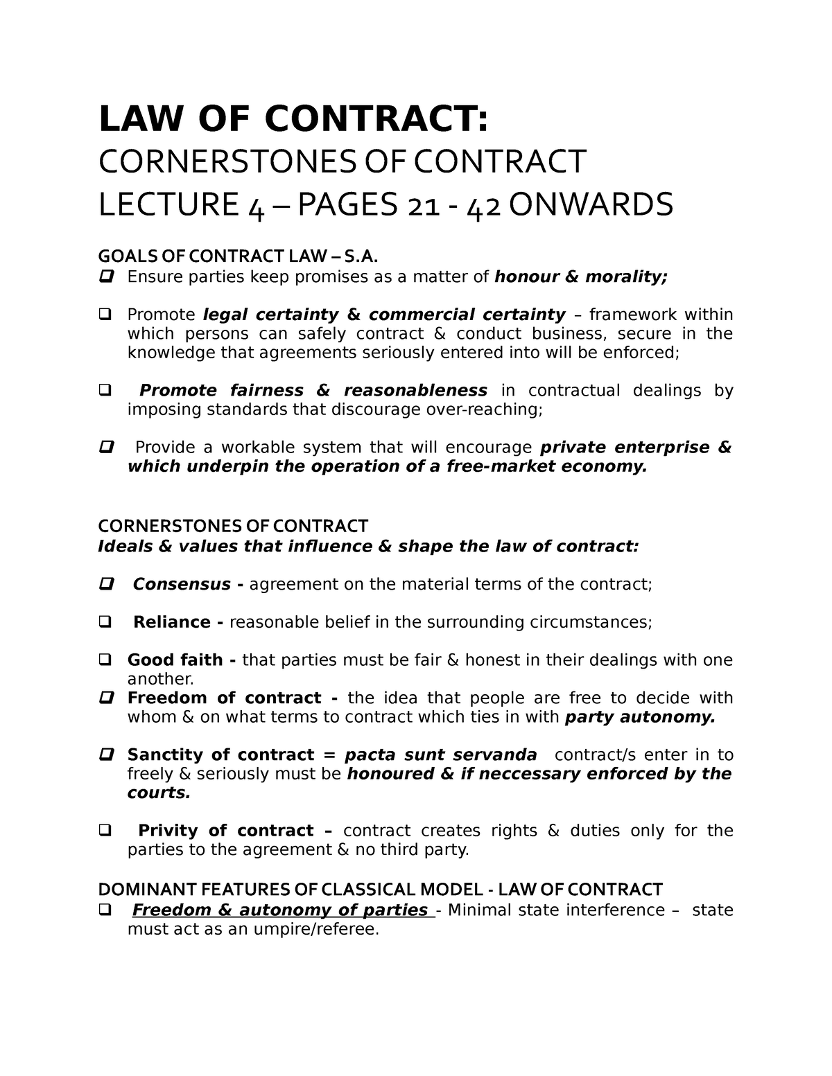 law of contract case study