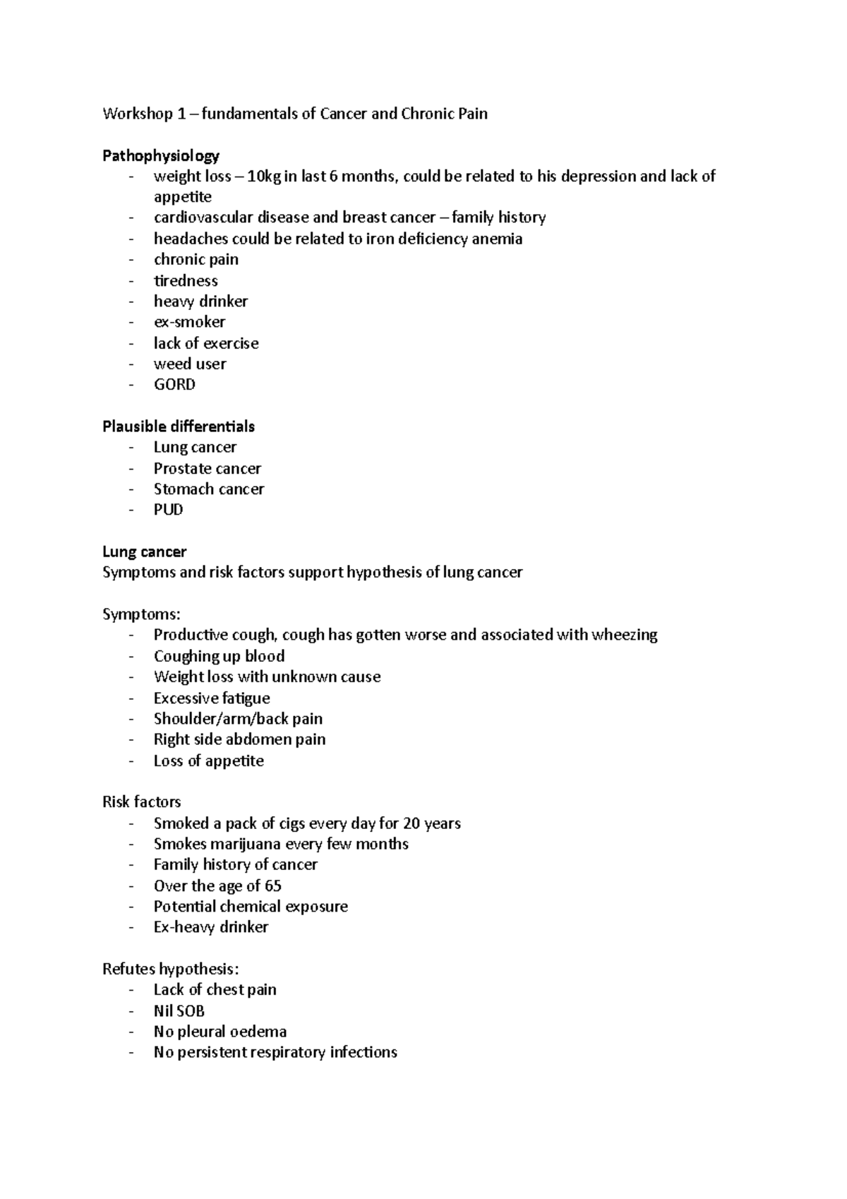 1 1 fundamentals of Cancer and Chronic Pain Pathophysiology weight loss