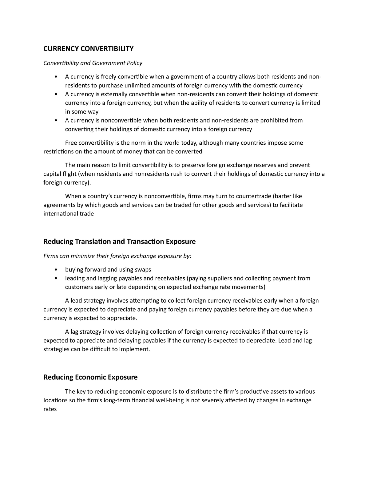 Currency Convertibility - CURRENCY CONVERTIBILITY Convertibility and ...