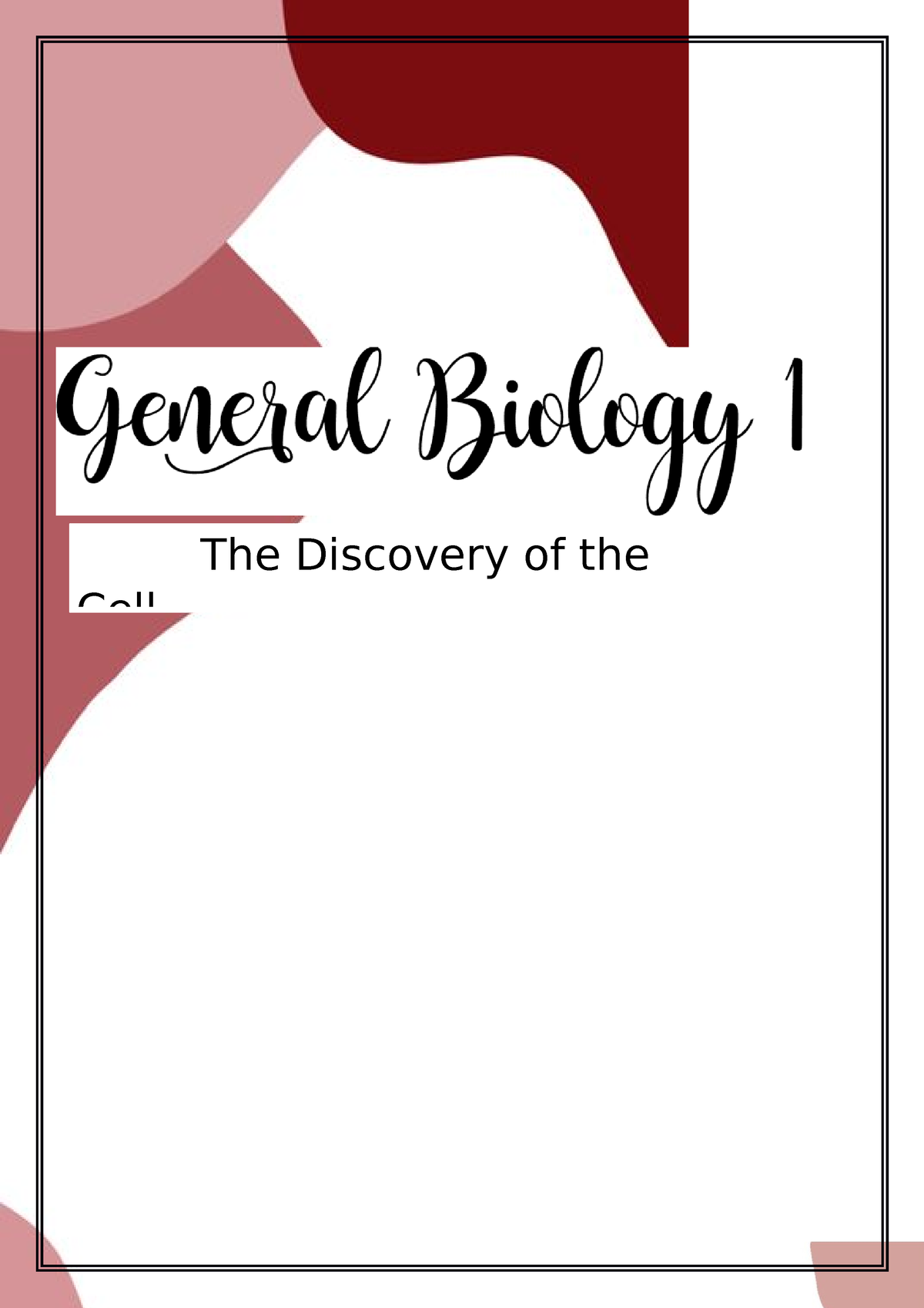 Genbio 1 - General Biology For Grade 11 - The Discovery Of The Cell The ...