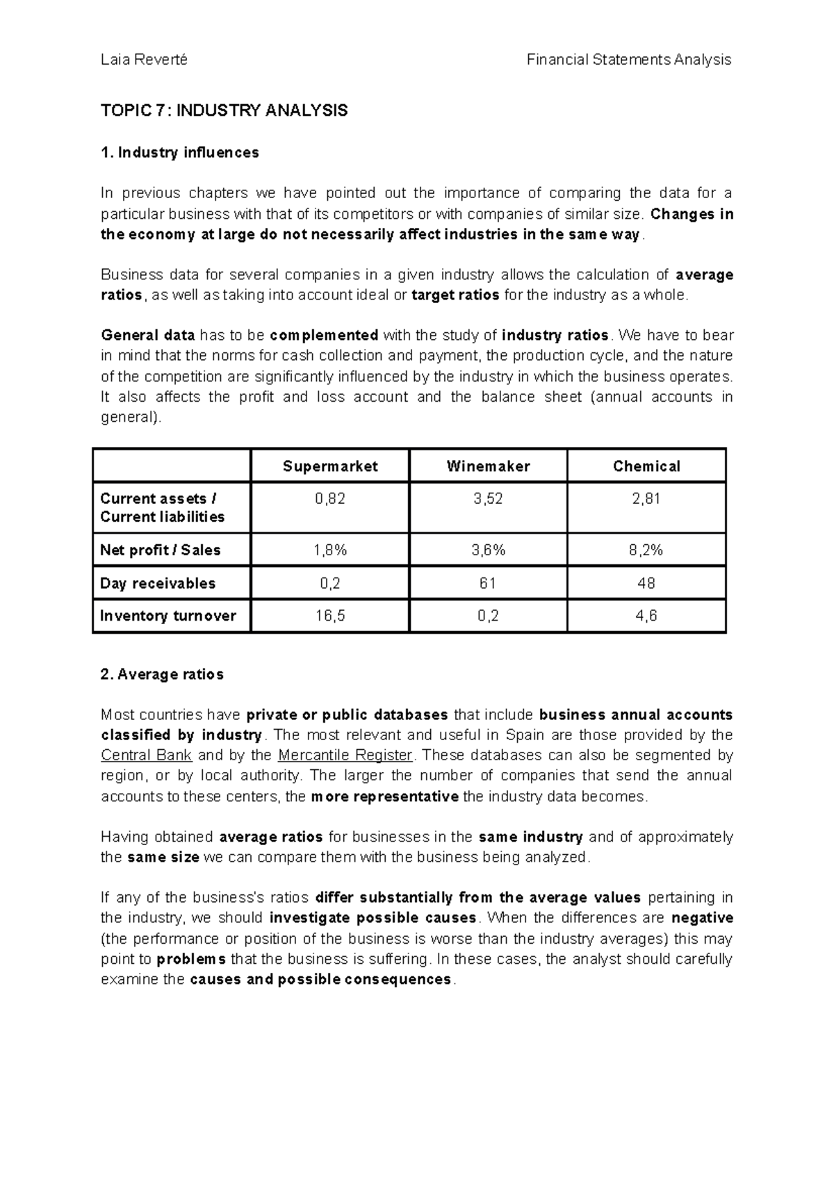 Topic 7 - Lecture notes and test answers - Laia Reverté Financial ...