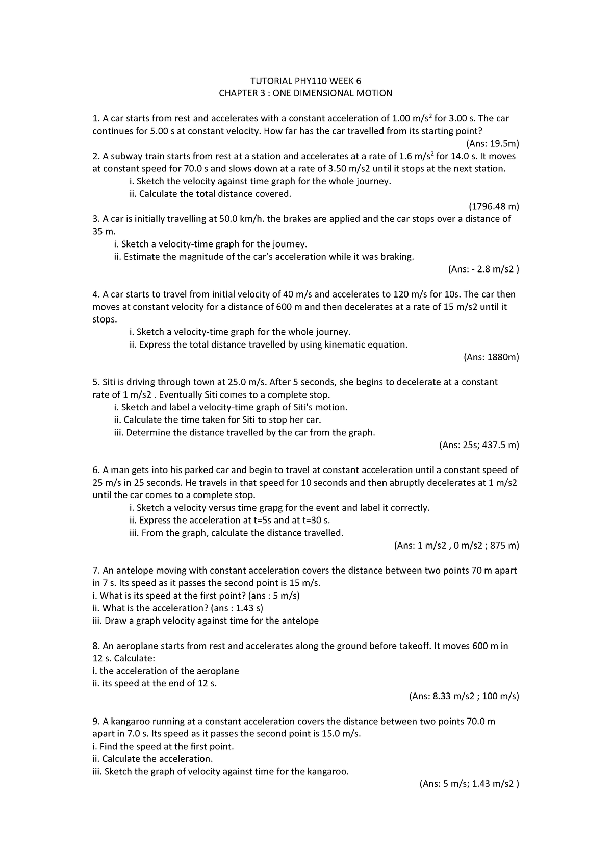 Tutorial PHY110 WEEK 6 Chapter 3 PART 2 - TUTORIAL PHY110 WEEK 6 ...