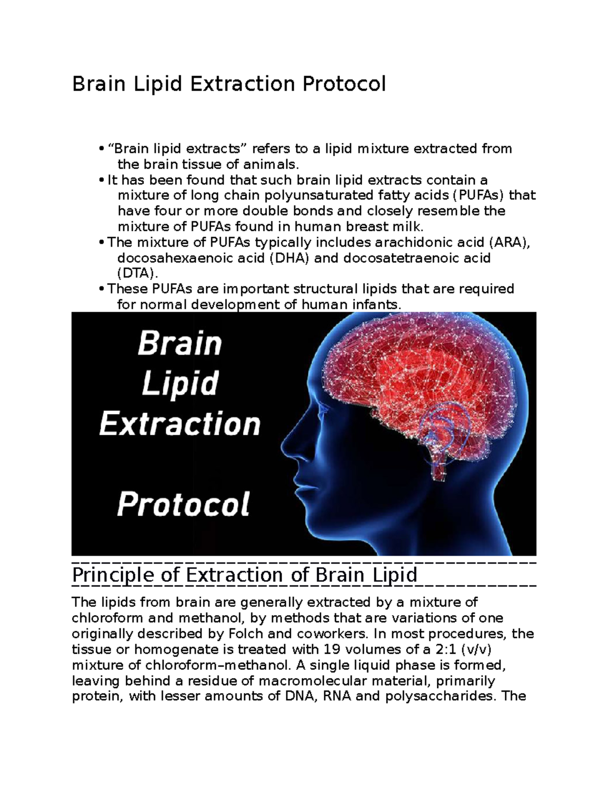 Brain Lipid Extraction Protocol It has been found that such brain