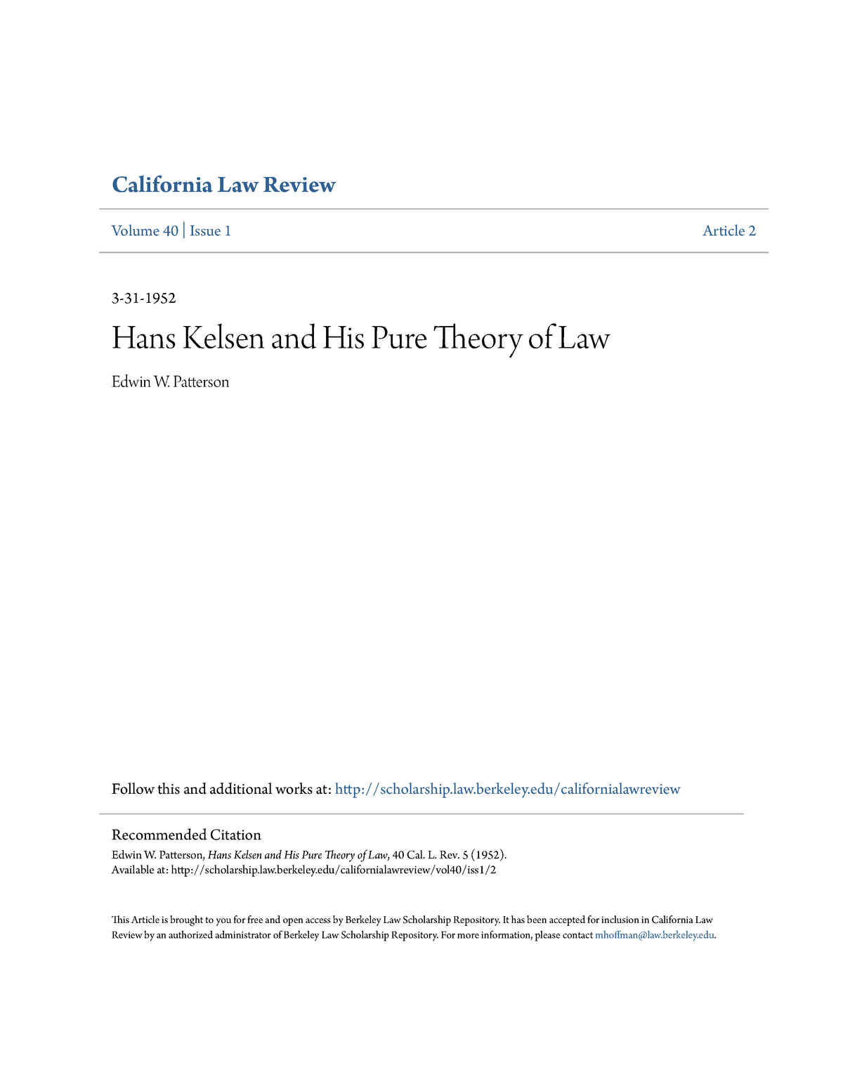 Hans Kelsen And His Pure Theory Of Law Studocu