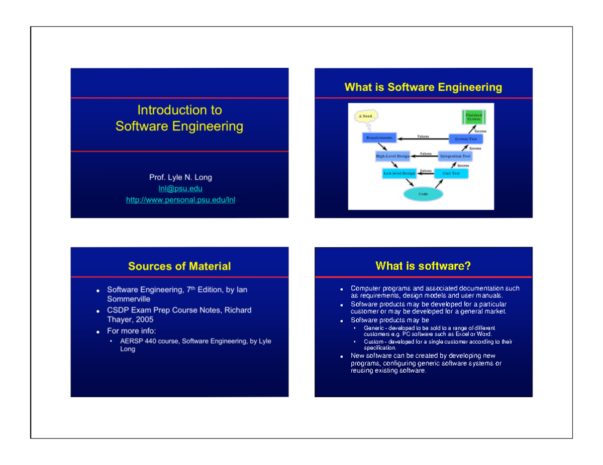 SWEintro - Software Engineering Notes - Introduction to Software ...