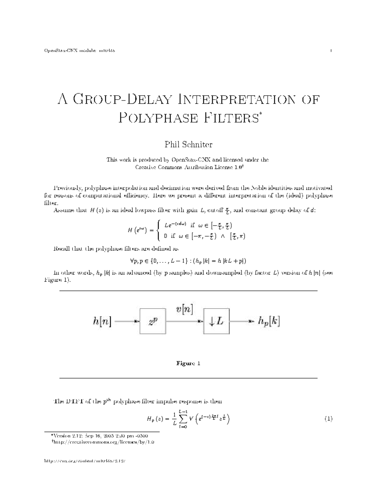 A group delay interpretation of polyphase filters 13 - Op enStax-CNXmo ...