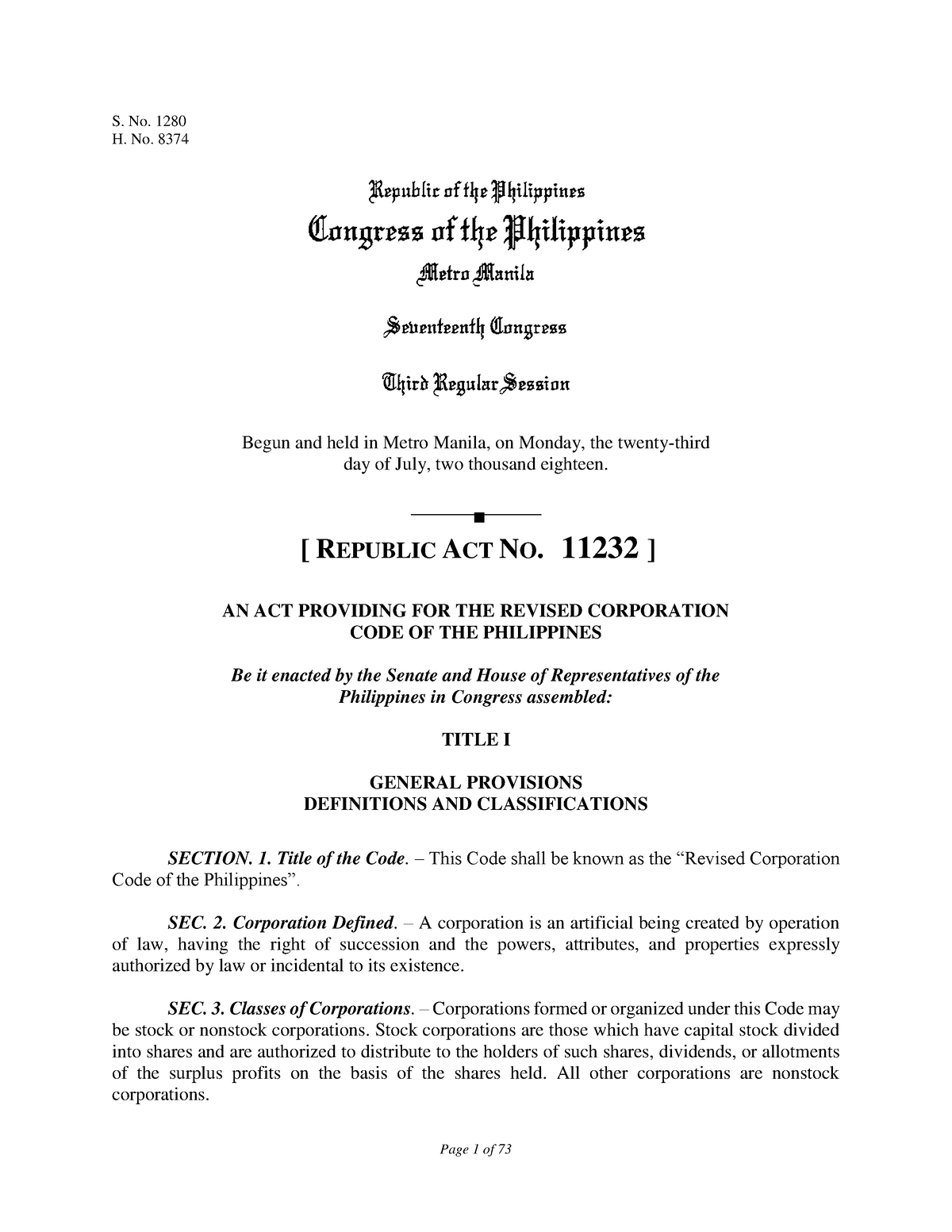 revised-corporation-code-of-the-philippines-s-no-1280-h-no-8374