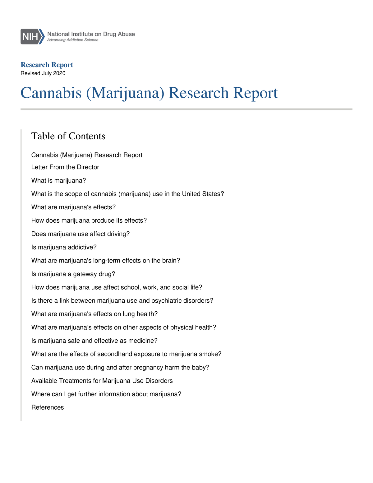 marijuana research papers
