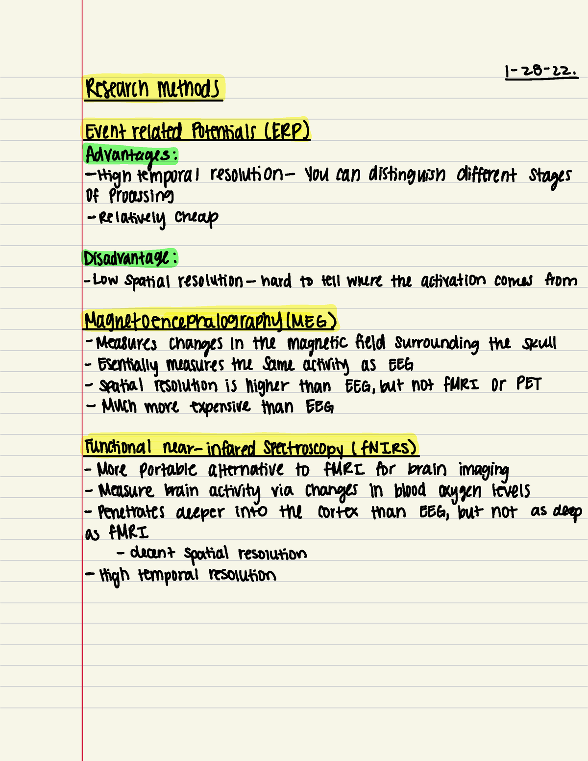 Week 2 page six - 1-28- Research Methods Event related Potentials (ERP ...